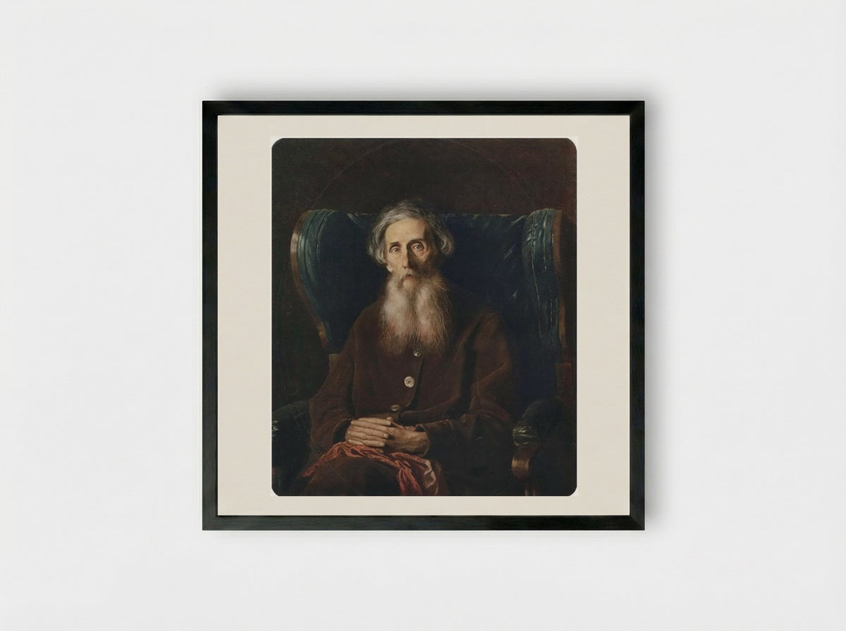 Portrait of the Author Vladimir Dahl - Vasily Perov - Framed Print Black