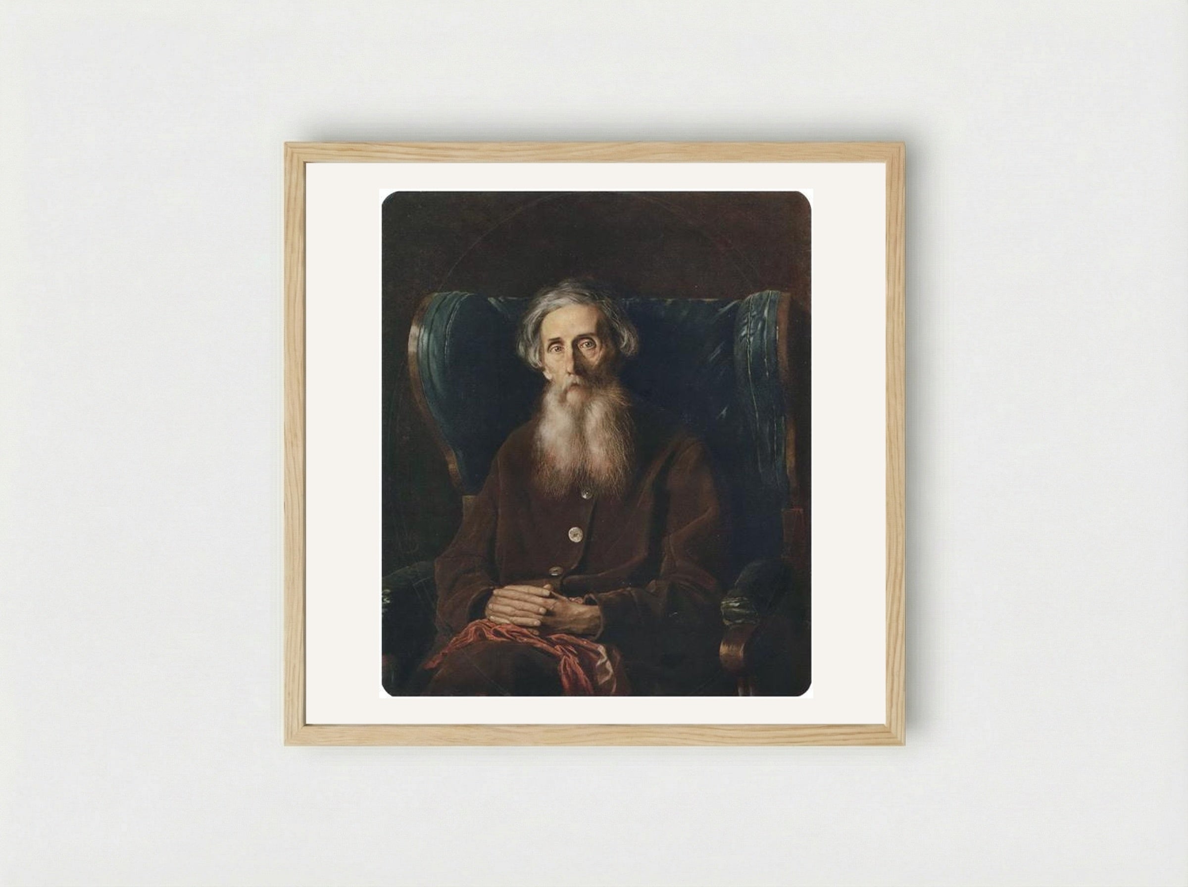 Portrait of the Author Vladimir Dahl - Vasily Perov - Framed Print Wood