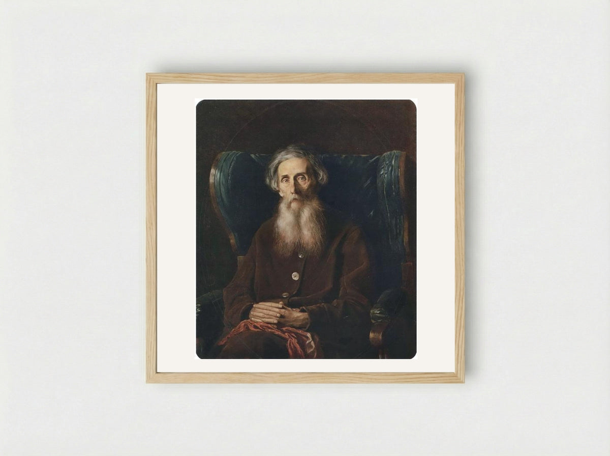 Portrait of the Author Vladimir Dahl - Vasily Perov - Framed Print Wood