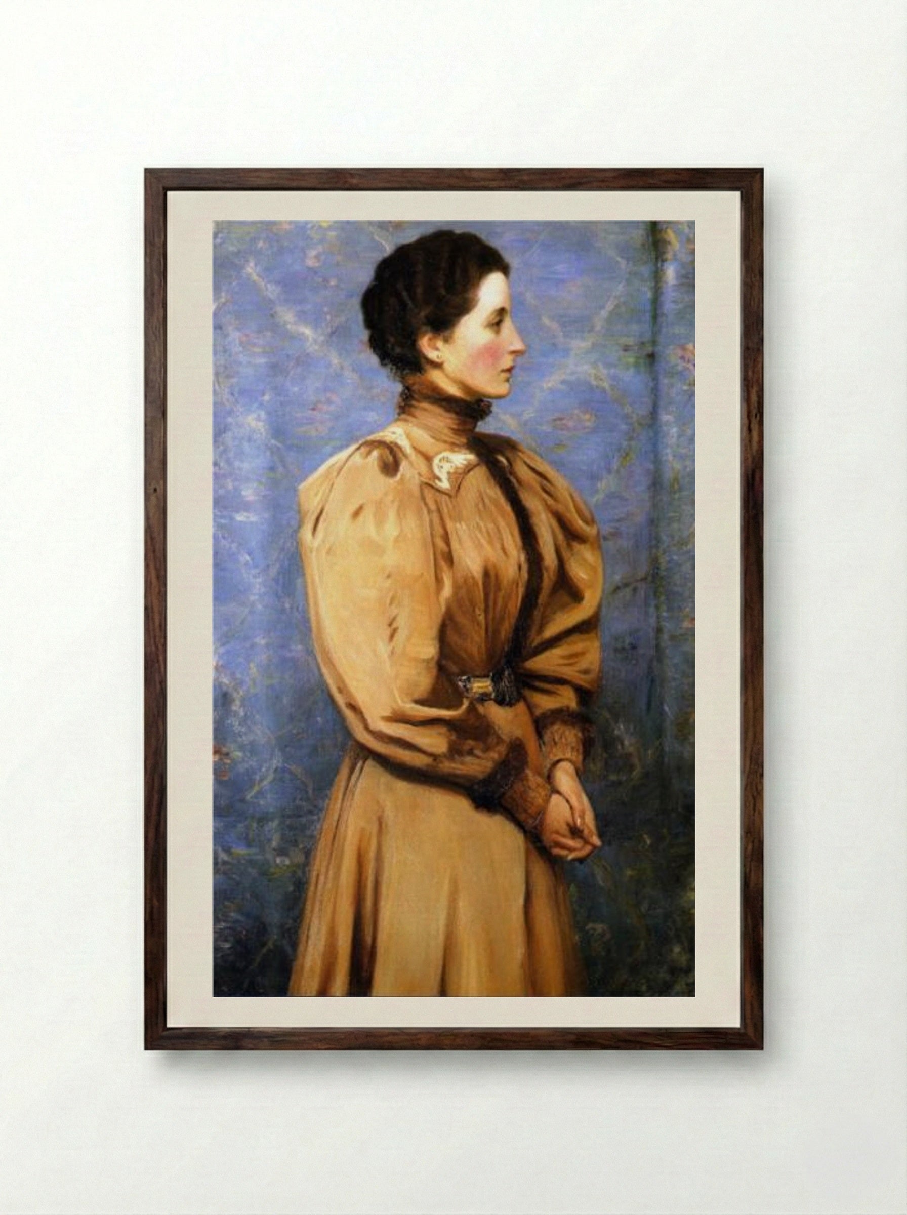 Portrait of the Baroness von R. - Lilla Cabot Perry - Framed Print Dark Wood