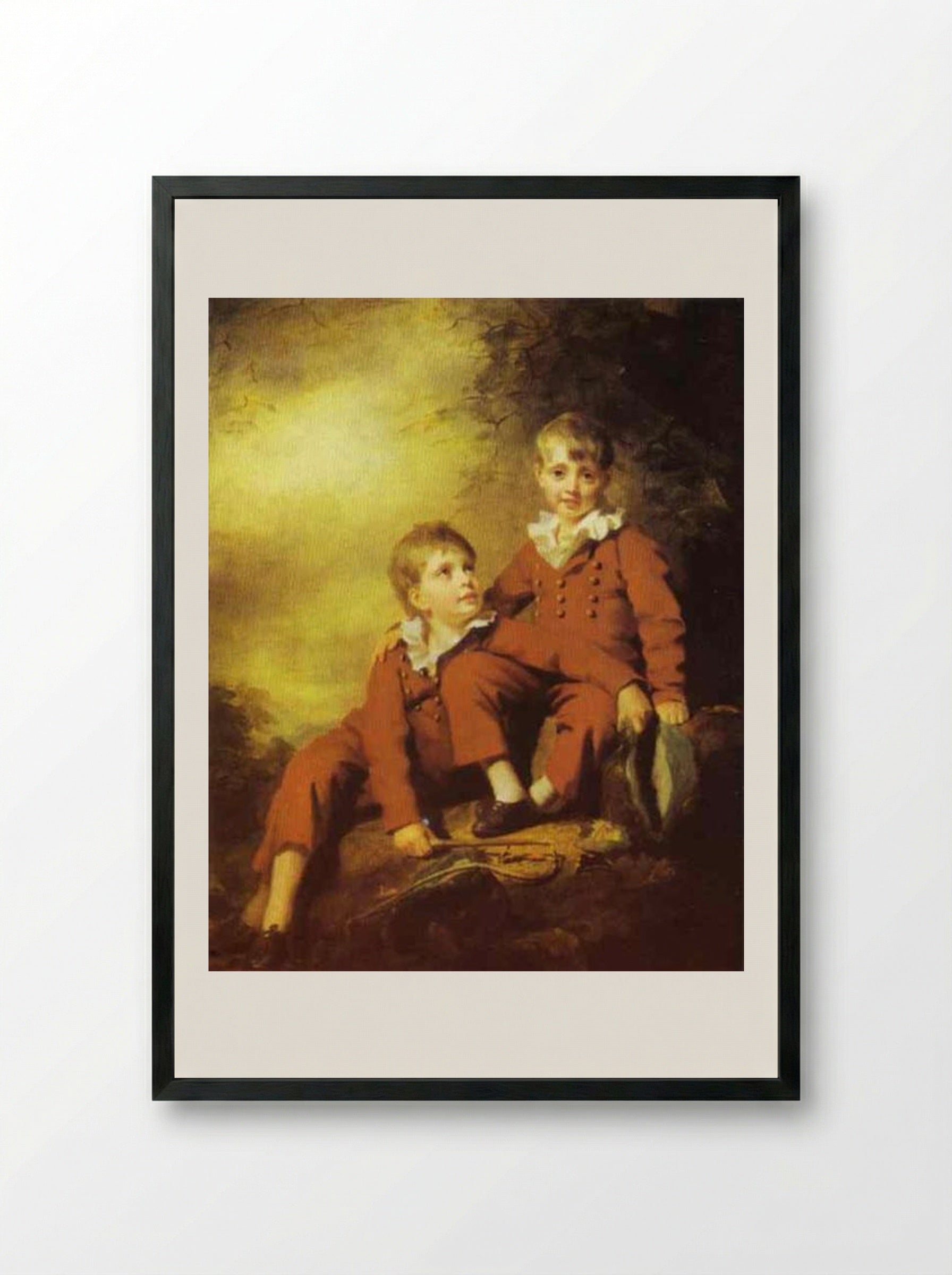 Portrait of the Binning Children - Henry Raeburn - Framed Print Black