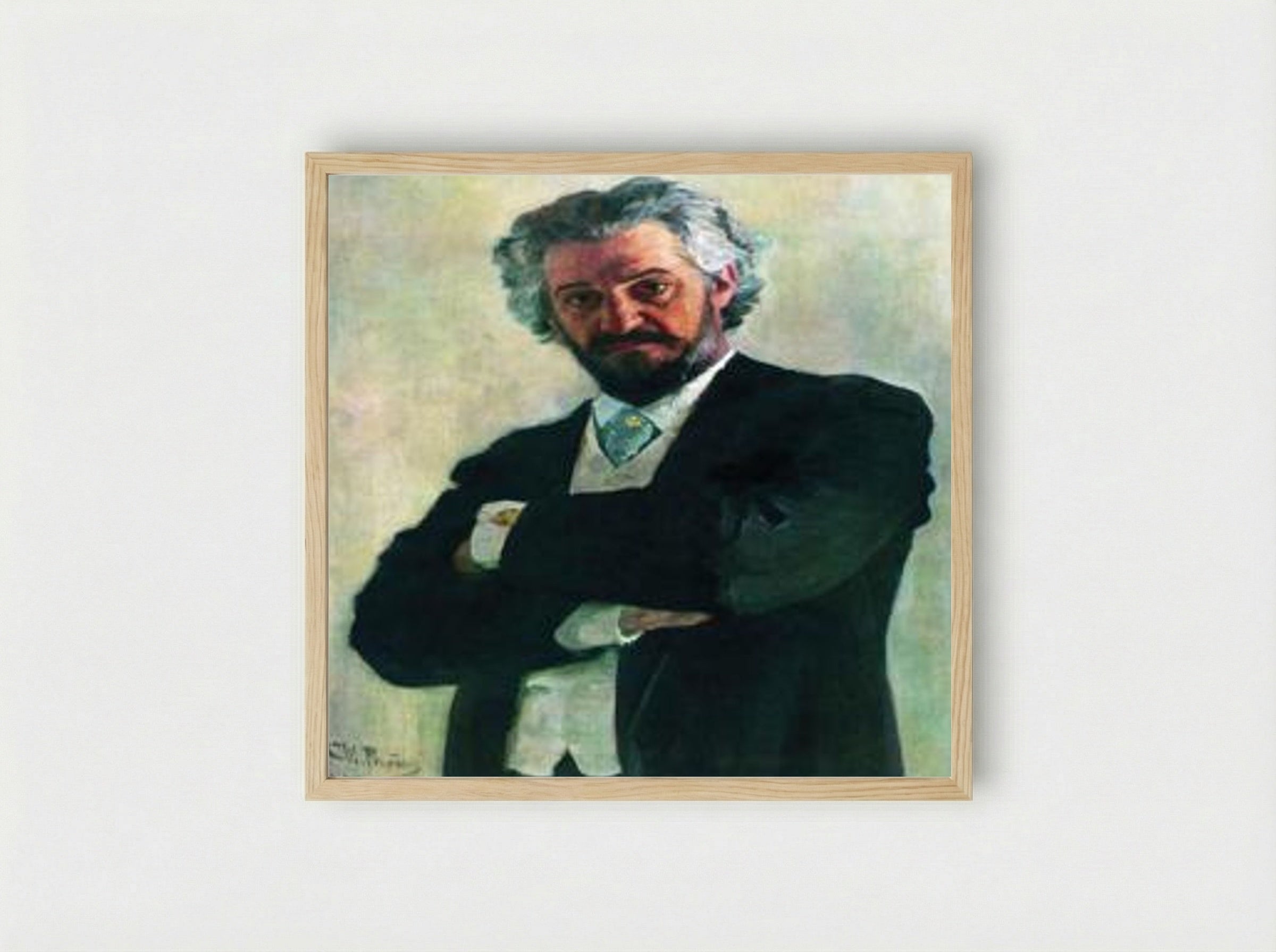 Portrait of the Cellist Alexander Verzhbilovich - Ilya Repin - Framed Print Wood