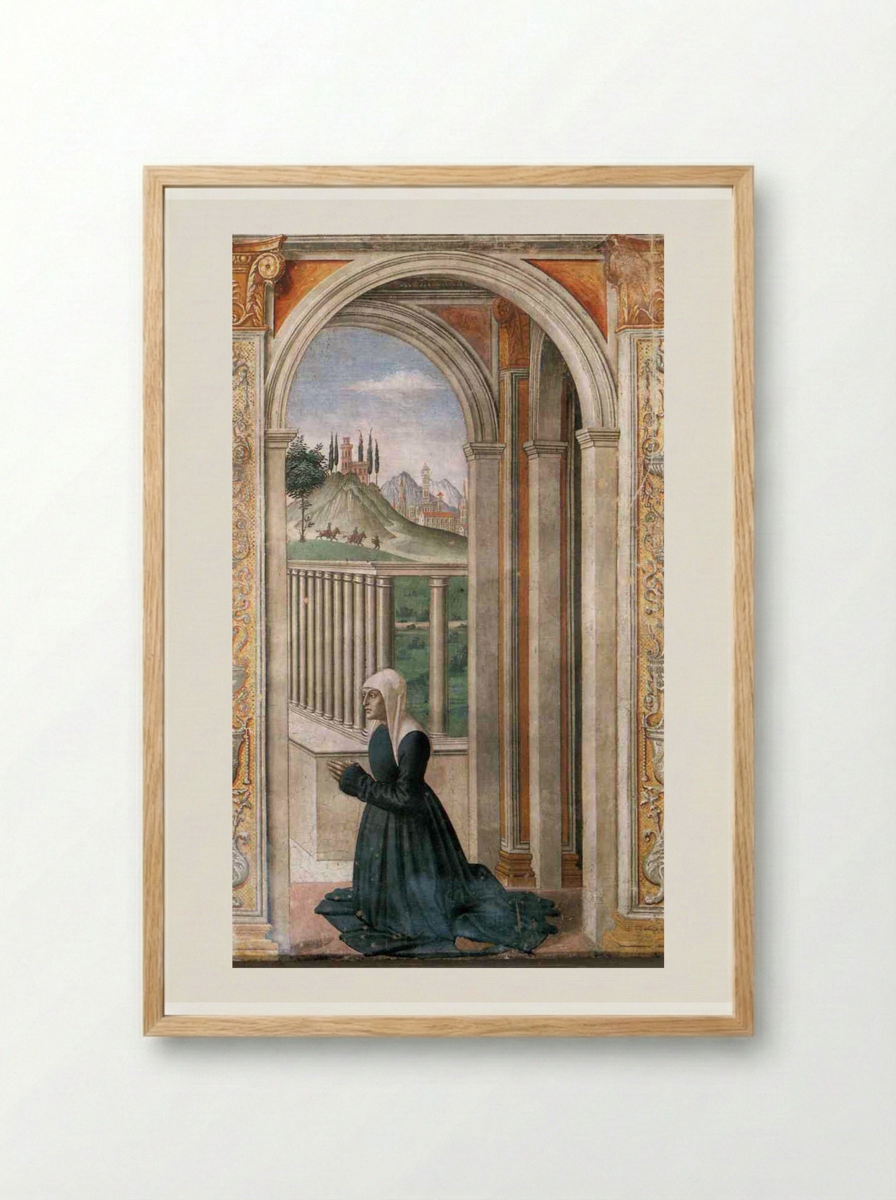 Portrait of the Donor Francesca Pitti Tornabuoni - Domenico Ghirlandaio - Framed Print Wood