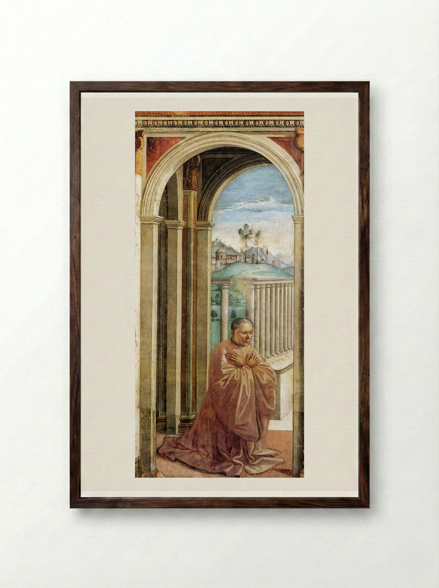 Portrait of the Donor Giovanni Tornabuoni - Domenico Ghirlandaio - Framed Print Dark Wood