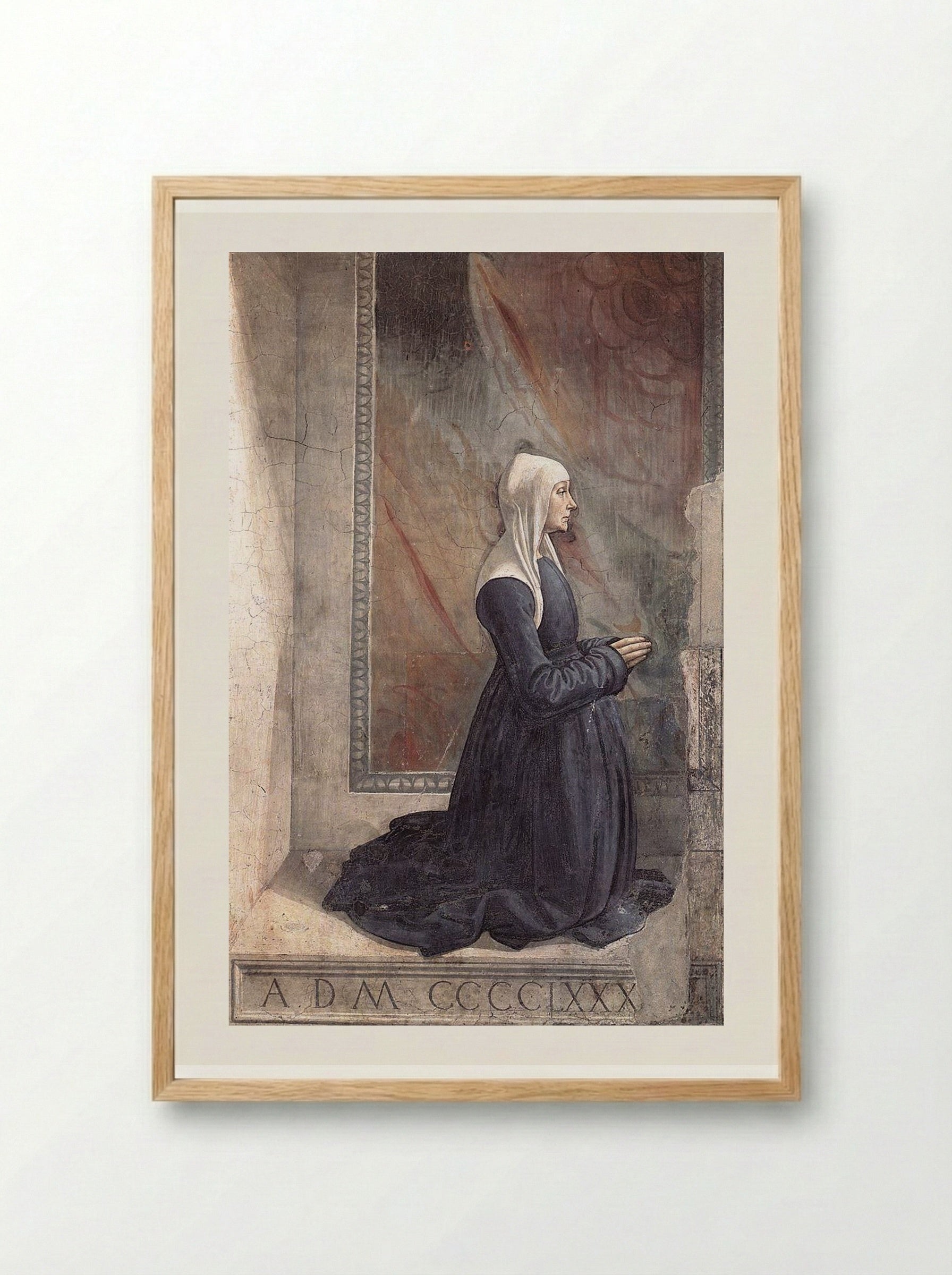 Portrait of the Donor Nera Corsi Sassetti - Domenico Ghirlandaio - Framed Print Wood