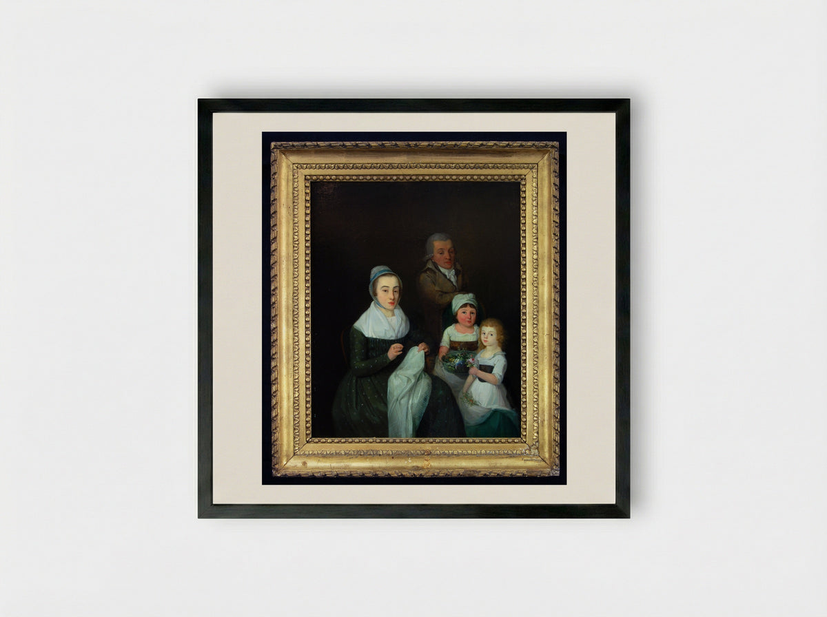 Portrait of the Family of Gerrit van der Pot - Johan Bernard Scheffer - Framed Print Black