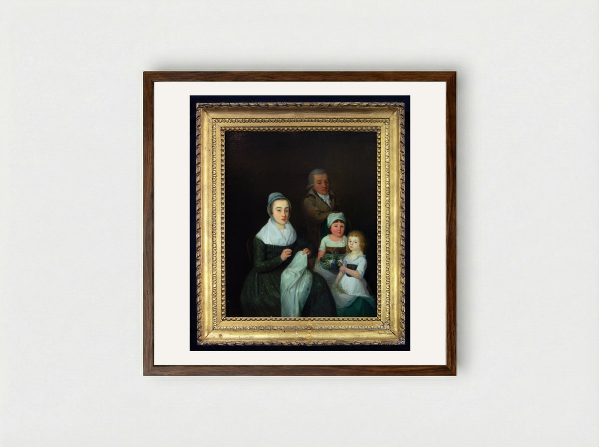 Portrait of the Family of Gerrit van der Pot - Johan Bernard Scheffer - Framed Print Dark Wood
