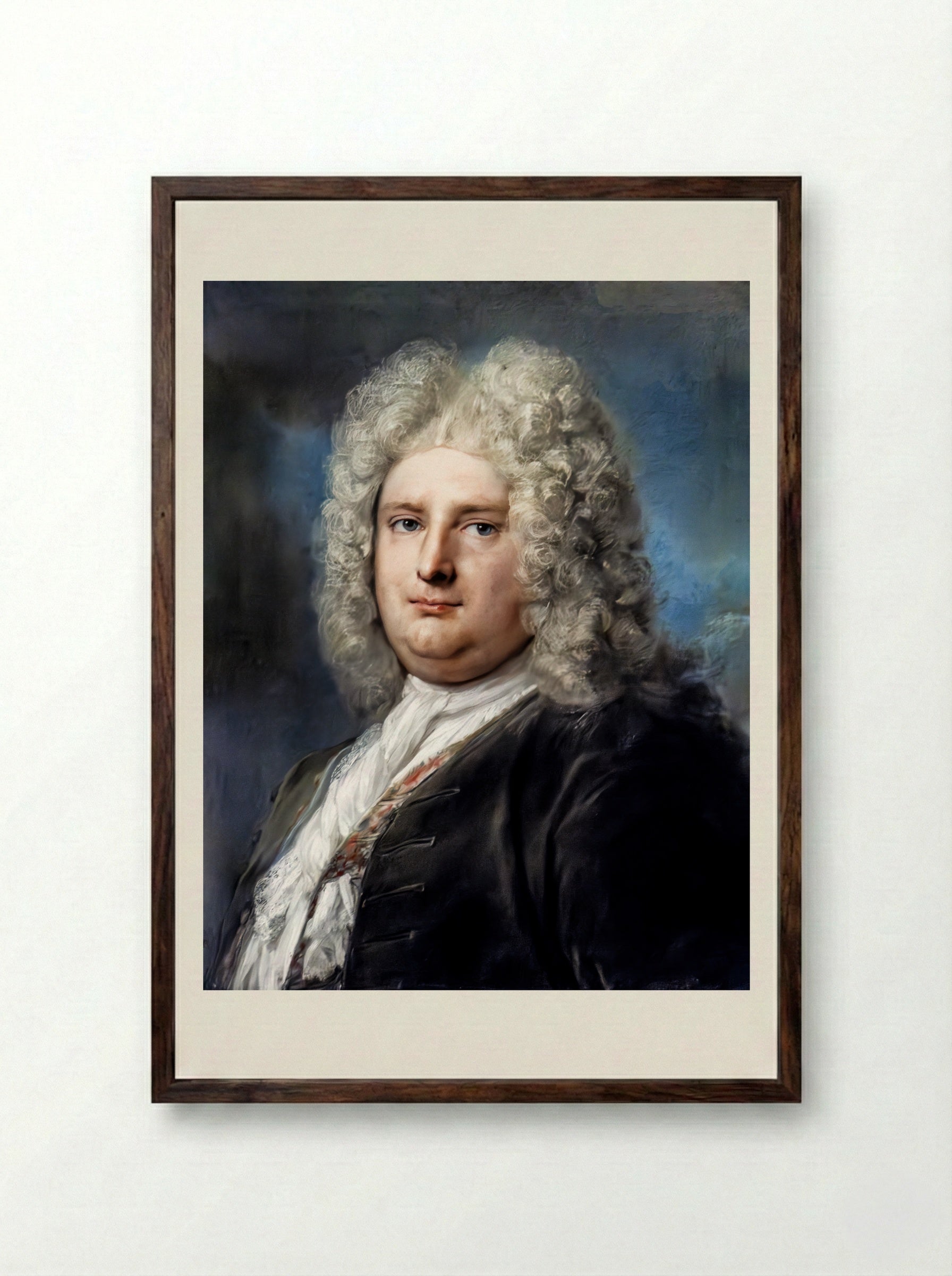 Portrait of the French Consul Jean Le Blond - Rosalba Carriera - Framed Print Dark Wood