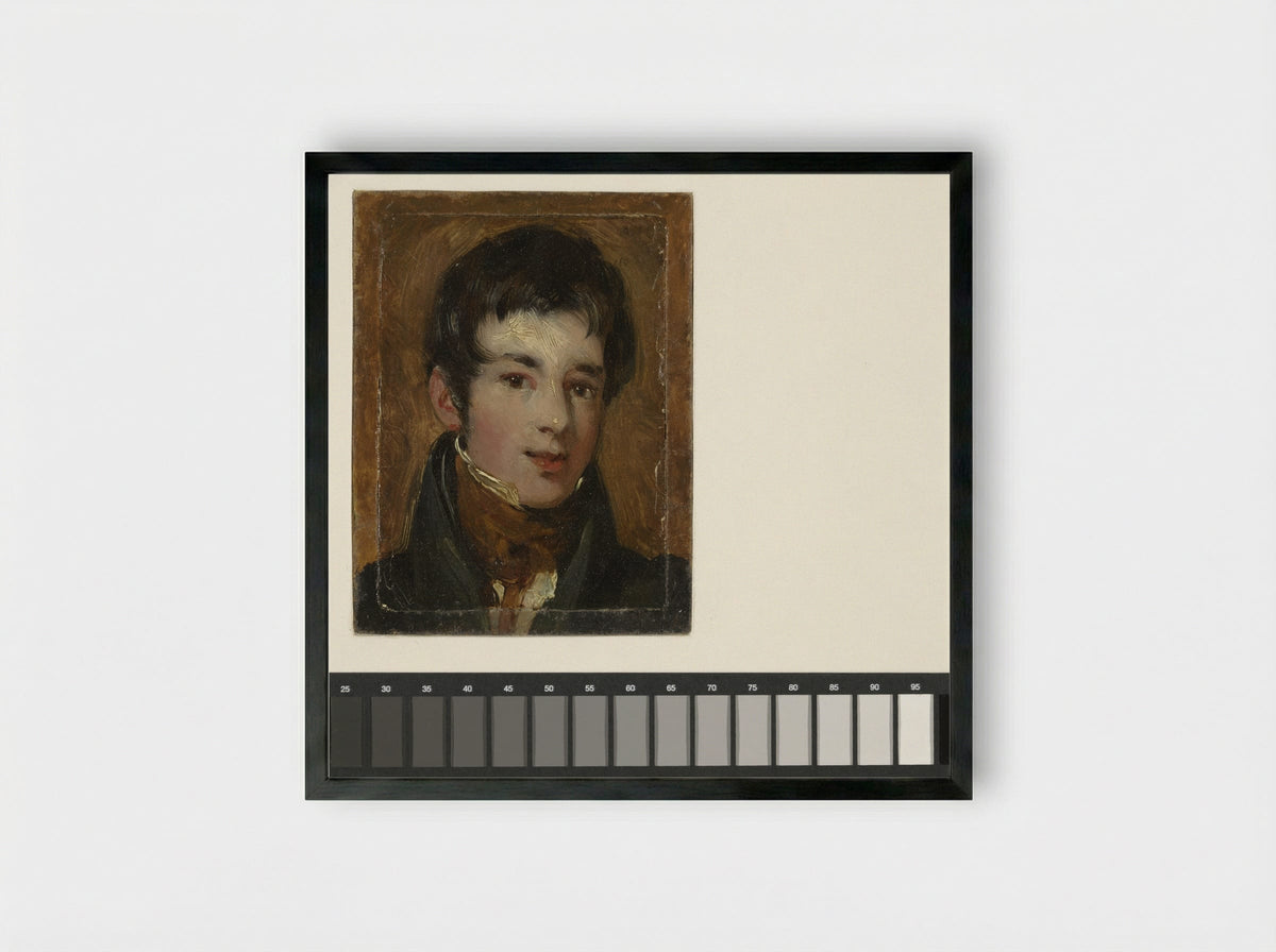 Portrait of the Painter James Holland - William Henry Hunt - Framed Print Black