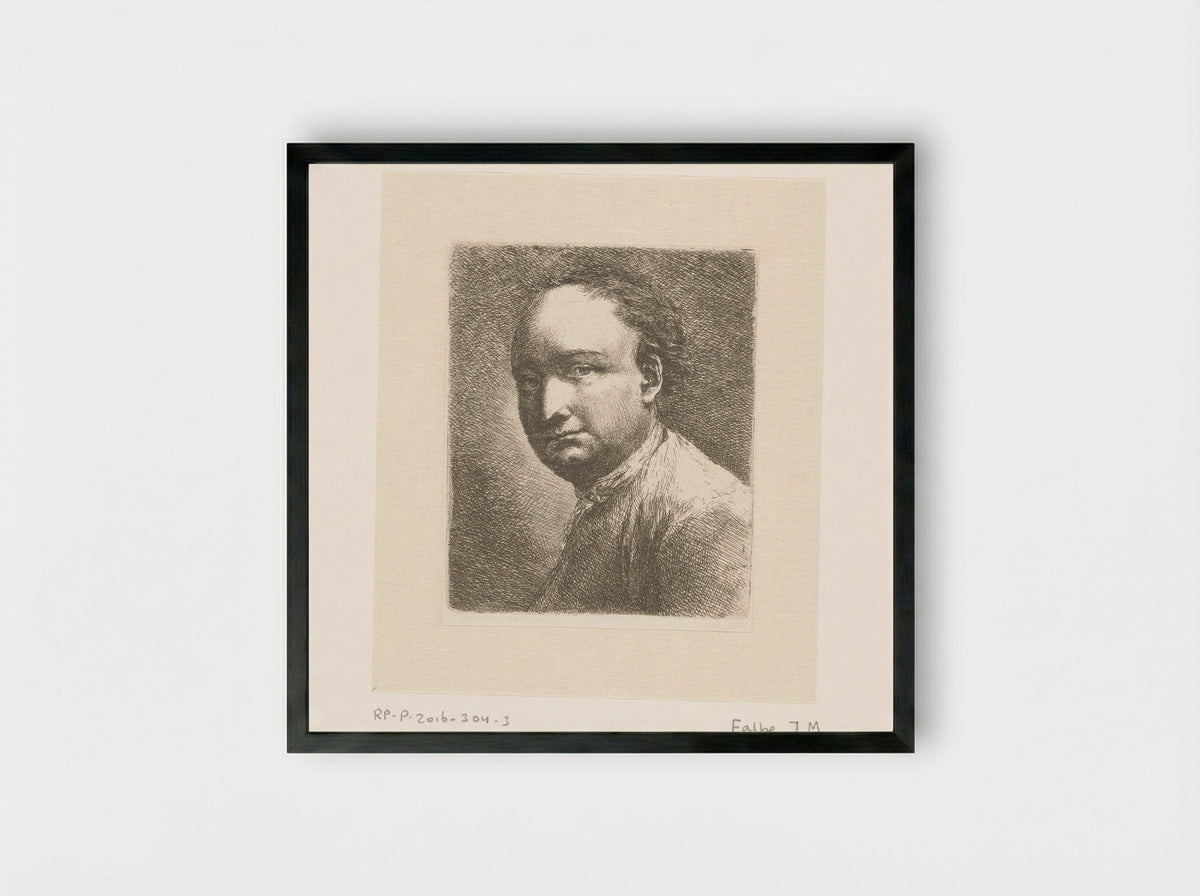Portrait of the Painter Johann Harper - Joachim Martin Falbe - Framed Print Black