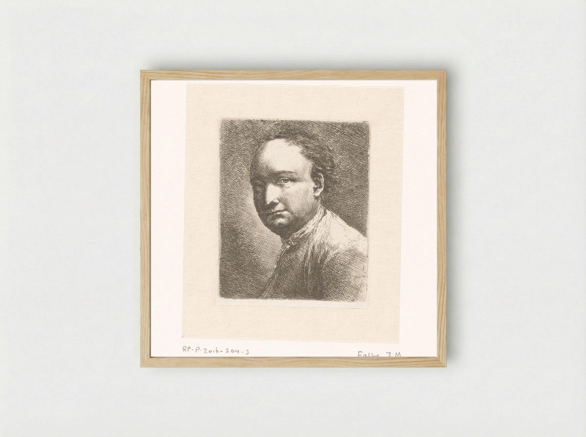 Portrait of the Painter Johann Harper - Joachim Martin Falbe - Framed Print Wood