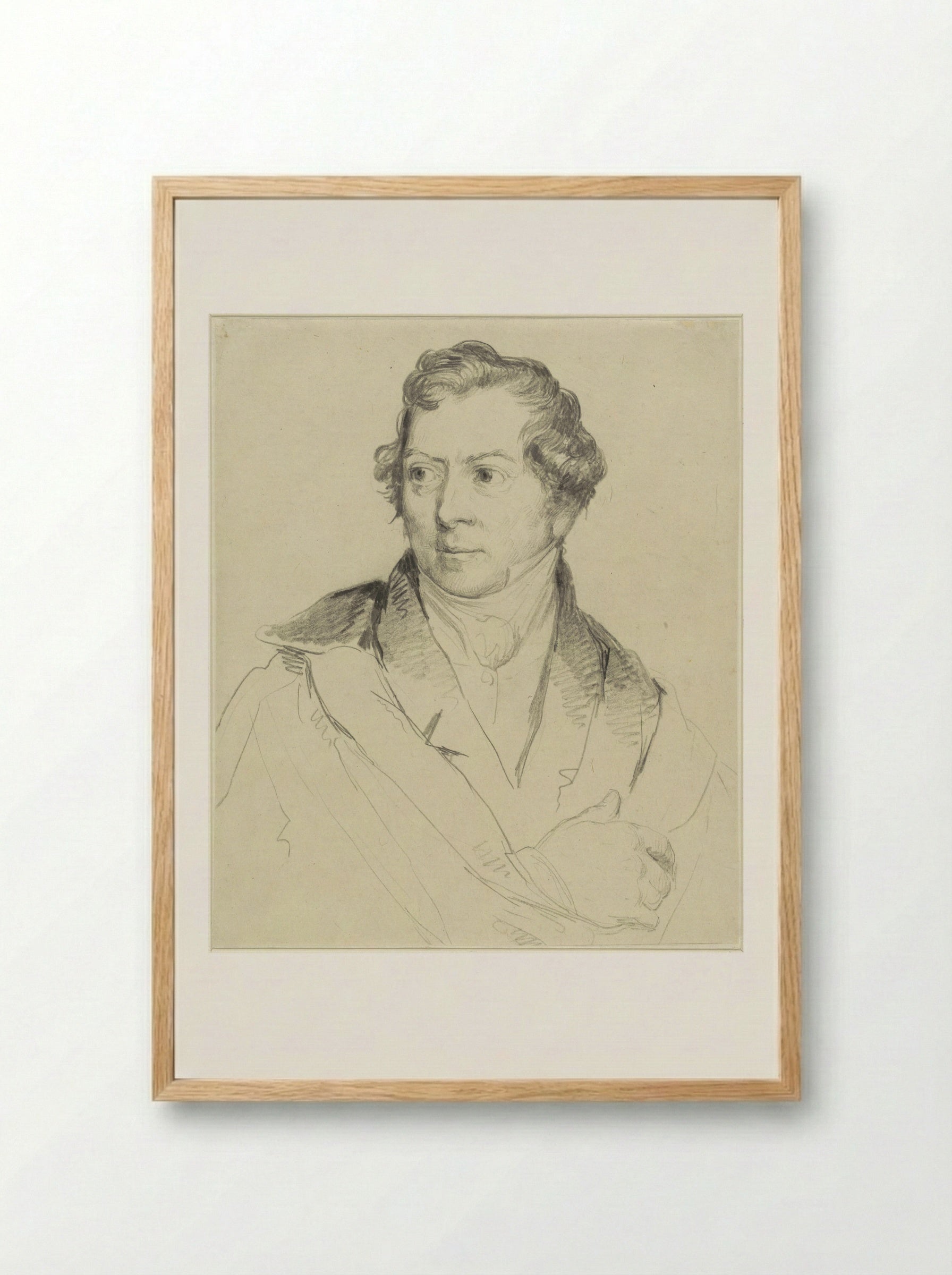 Portrait of the Painter and Etcher Hendrik Voogd - Christiaan Julius Lodewijk Portman - Framed Print Wood