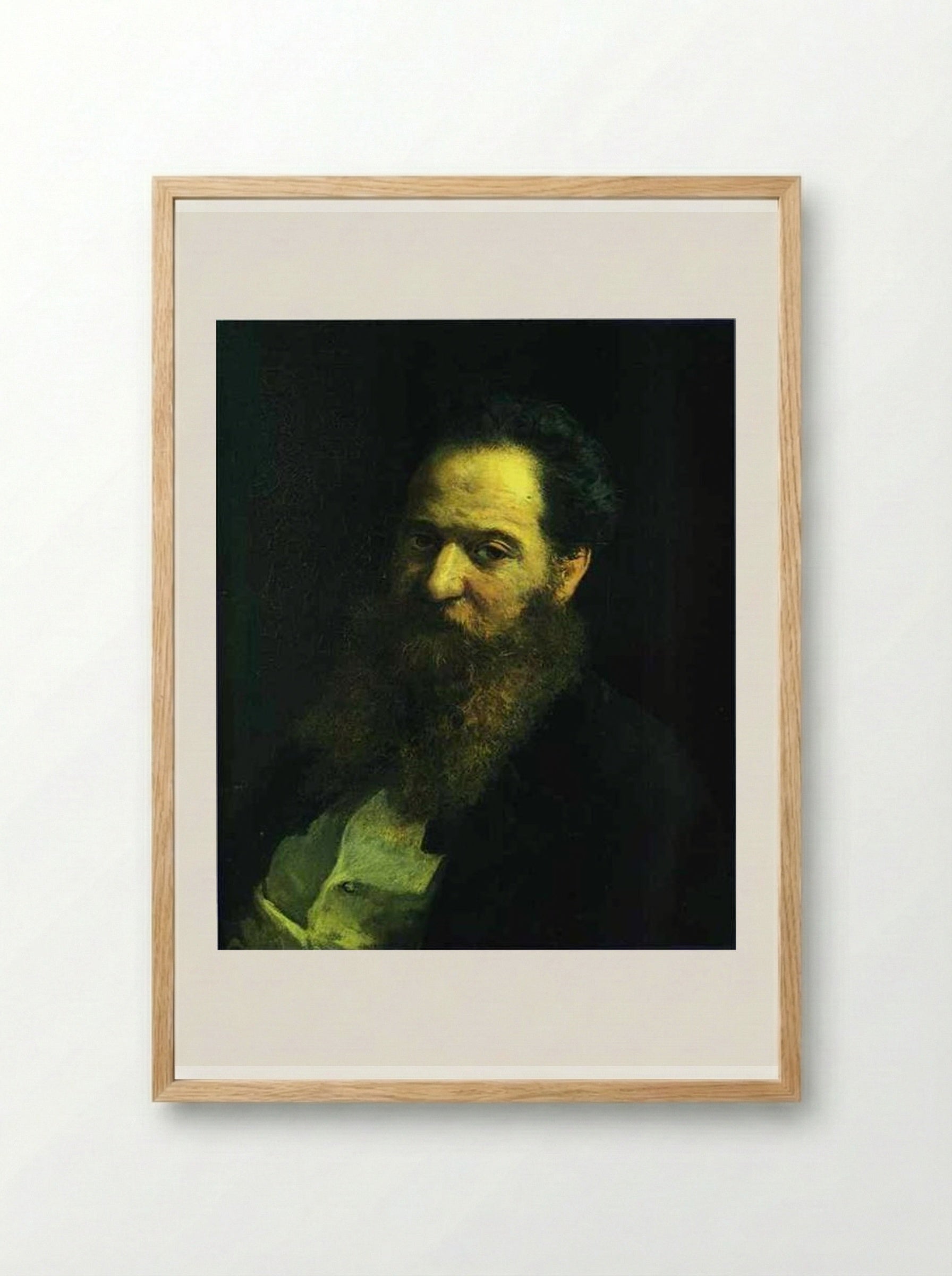 Portrait of the Physiologist Moriz Schiff - Nikolai Ge - Framed Print Wood