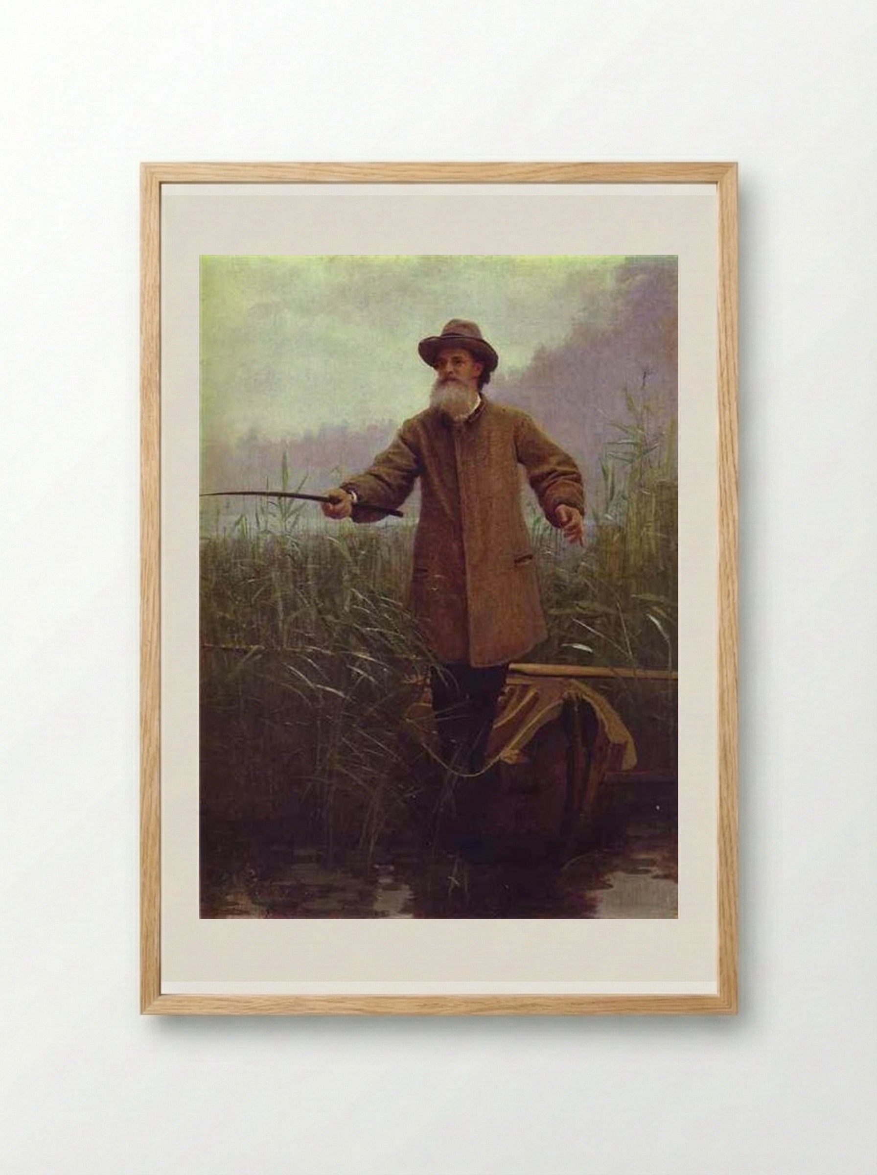 Portrait of the Poet Apollon Nikolaevich Maikov - Ivan Kramskoy - Framed Print Wood