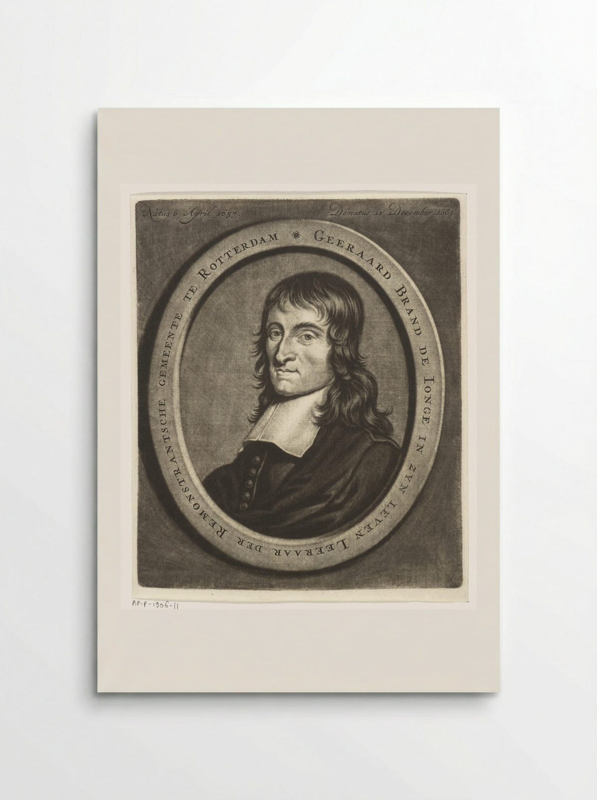 Portrait of the Remonstrant Minister Gerard Brand de Jonge - Christoffel Lubienitzki - Poster