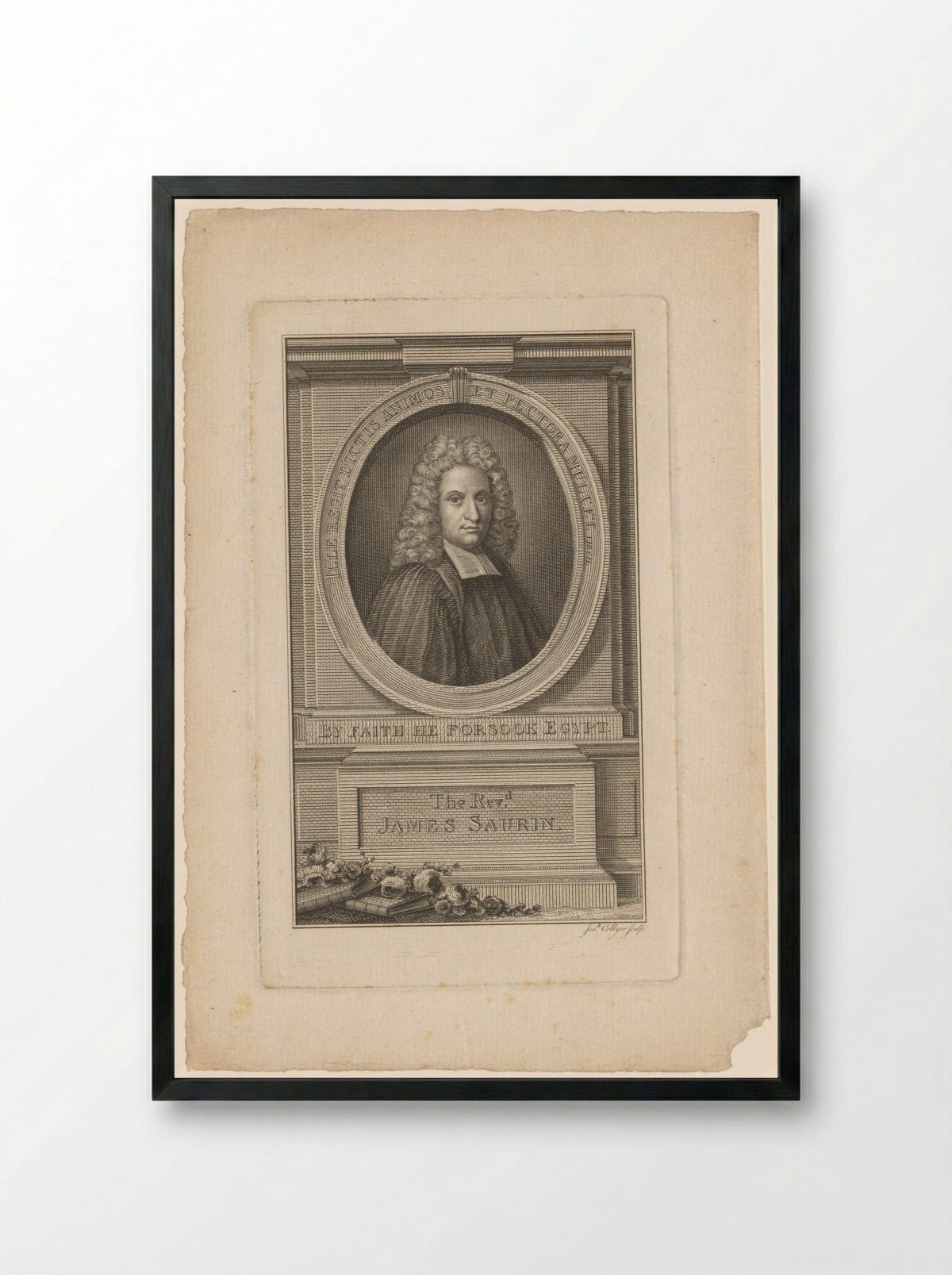 Portrait of the Reverend James Saurin - Joseph Collyer - Framed Print Black