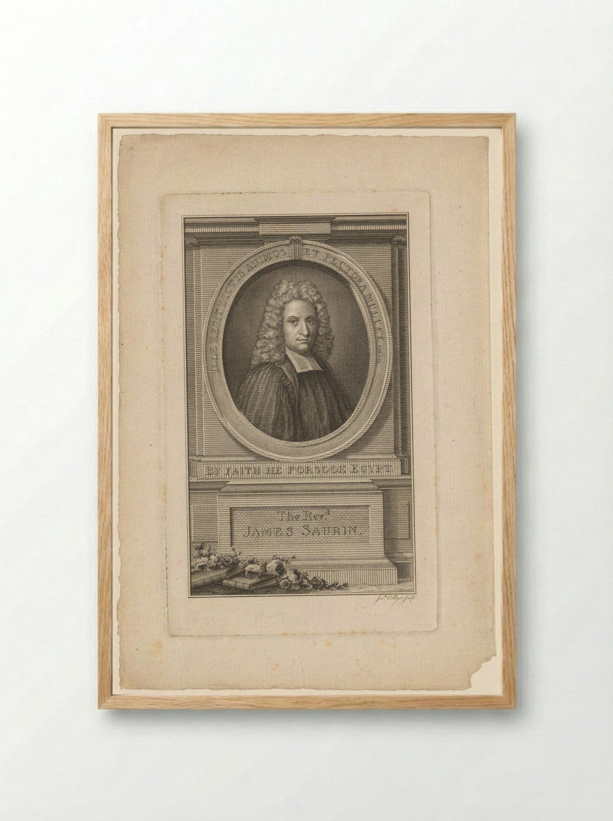 Portrait of the Reverend James Saurin - Joseph Collyer - Framed Print Wood