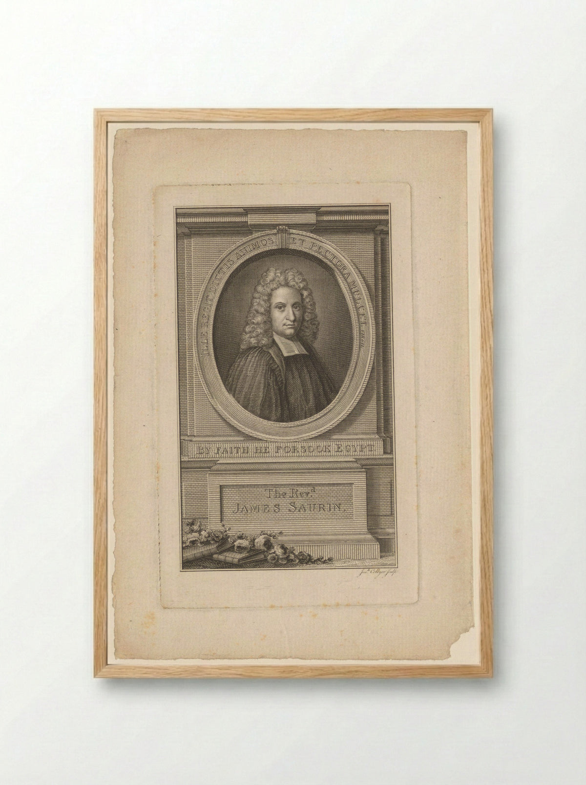 Portrait of the Reverend James Saurin - Joseph Collyer - Framed Print Wood
