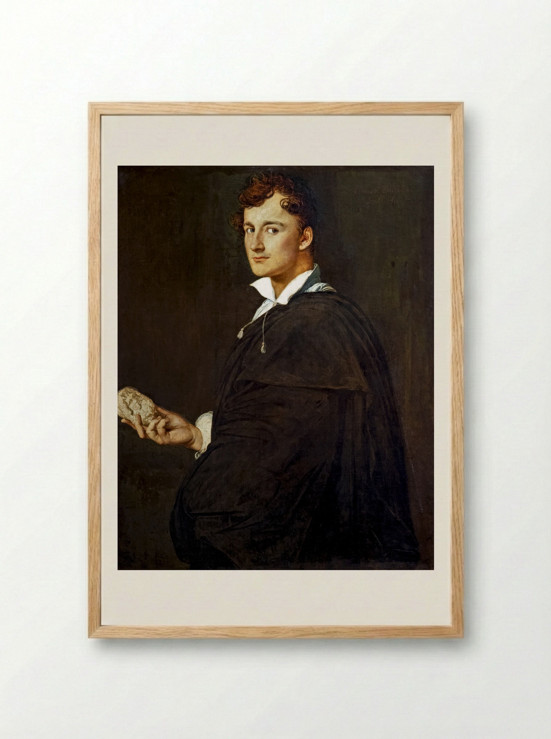 Portrait of the Sculptor Lorenzo Bartolini - Jean Auguste Dominique Ingres - Framed Print Wood