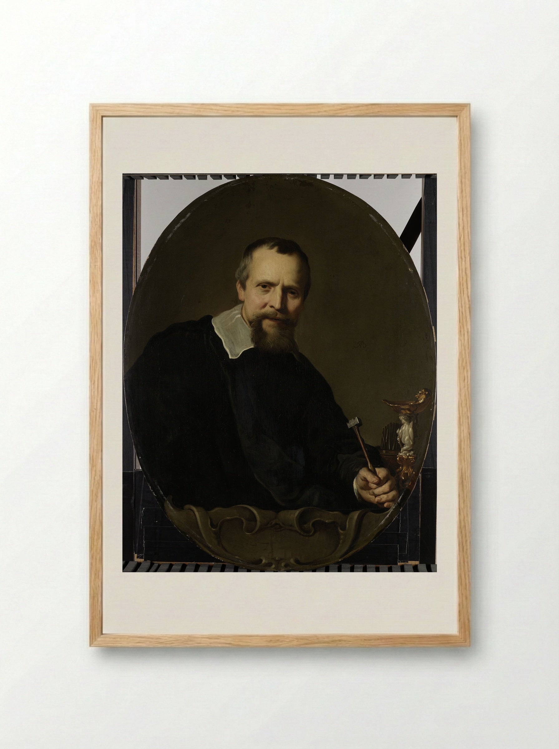 Portrait of the Silversmith Johannes Lutma - Jacob Adriaensz Backer - Framed Print Wood