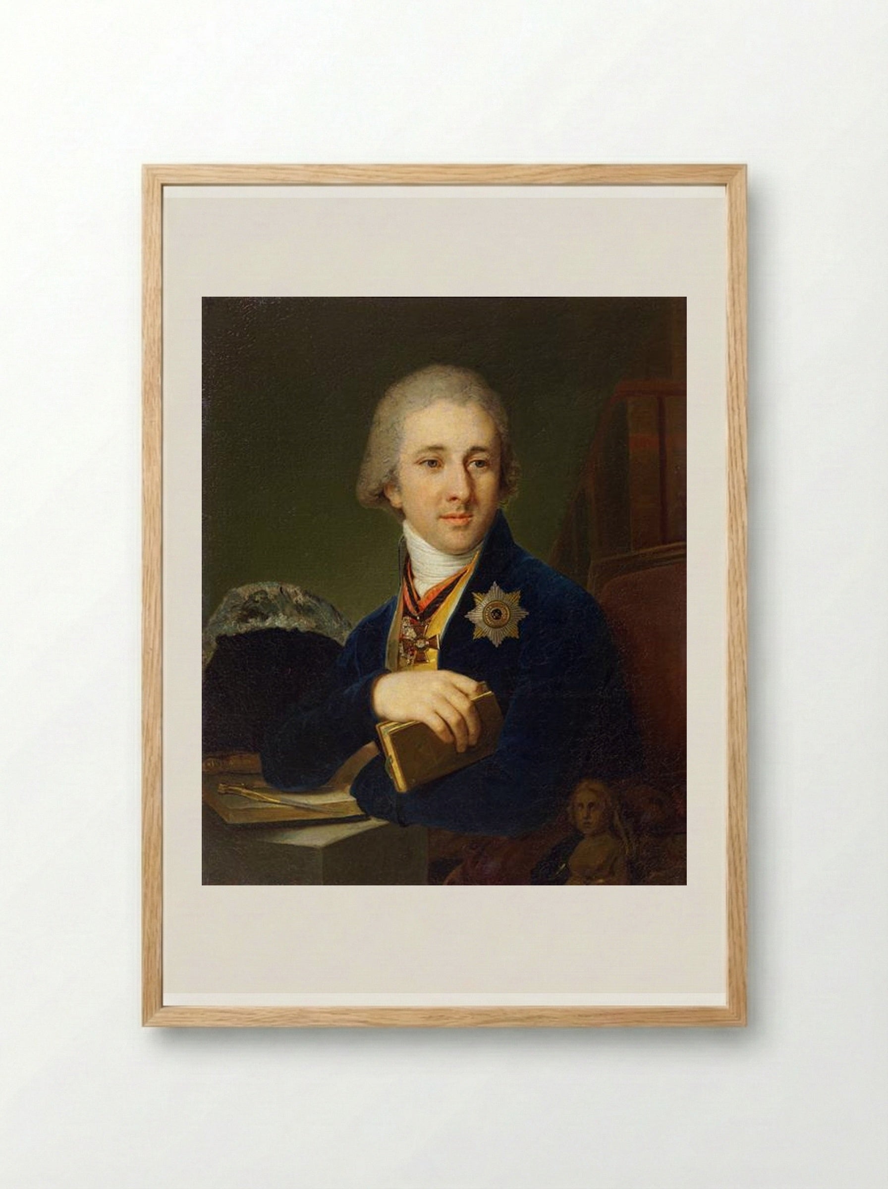 Portrait of the author Alexander Labsin - Vladimir Borovikovsky - Framed Print Wood