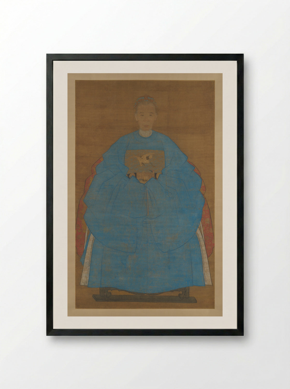 Portrait of the wife of Yizhai - Ruan Zude - Framed Print Black