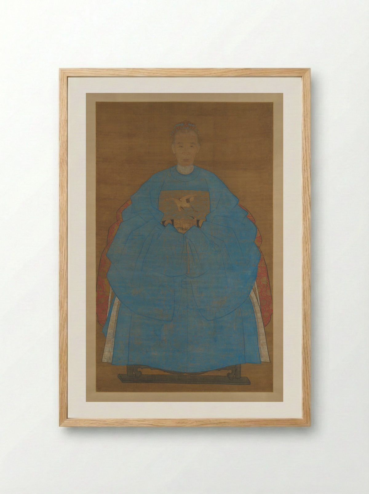 Portrait of the wife of Yizhai - Ruan Zude - Framed Print Wood