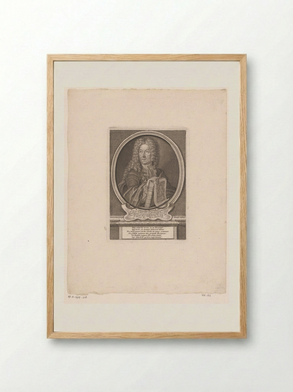 Portrait of Étienne Jehandier Desrochers - Étienne Jehandier Desrochers - Framed Print Wood