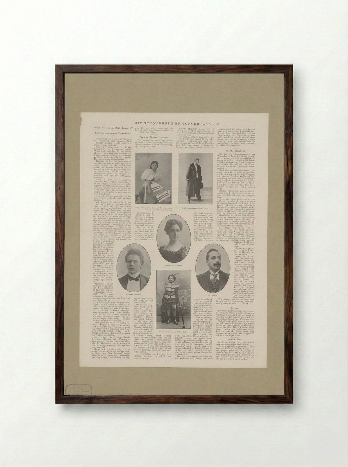 Portraits of Alida Tartaud-Klein and Others - Lodewijk van de Winkel - Framed Print Dark Wood
