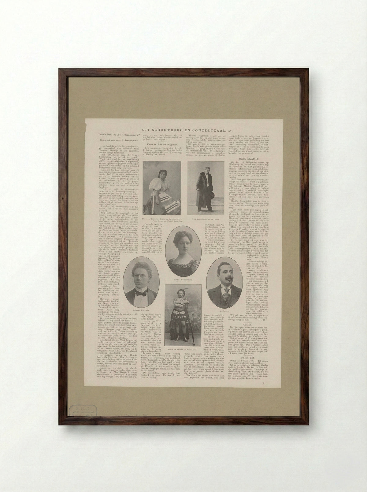 Portraits of Alida Tartaud-Klein and Others - Lodewijk van de Winkel - Framed Print Dark Wood