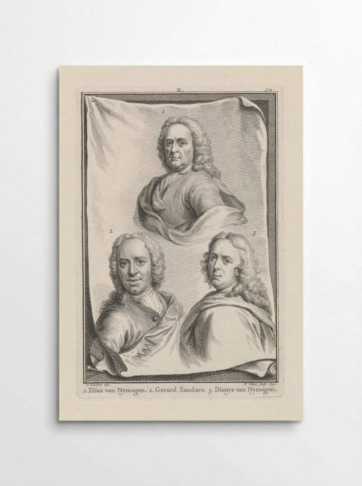 Portraits of Elias van Nymegen, Gerard Sanders, and Dionys van Nymegen - Gerard Sanders - Poster