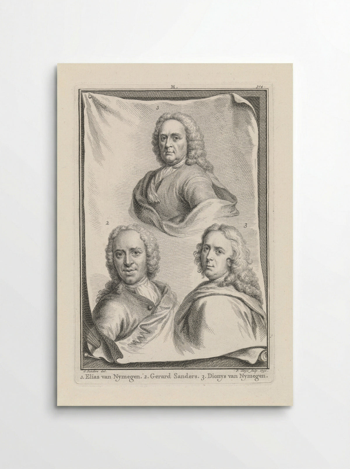 Portraits of Elias van Nymegen, Gerard Sanders, and Dionys van Nymegen - Gerard Sanders - Poster