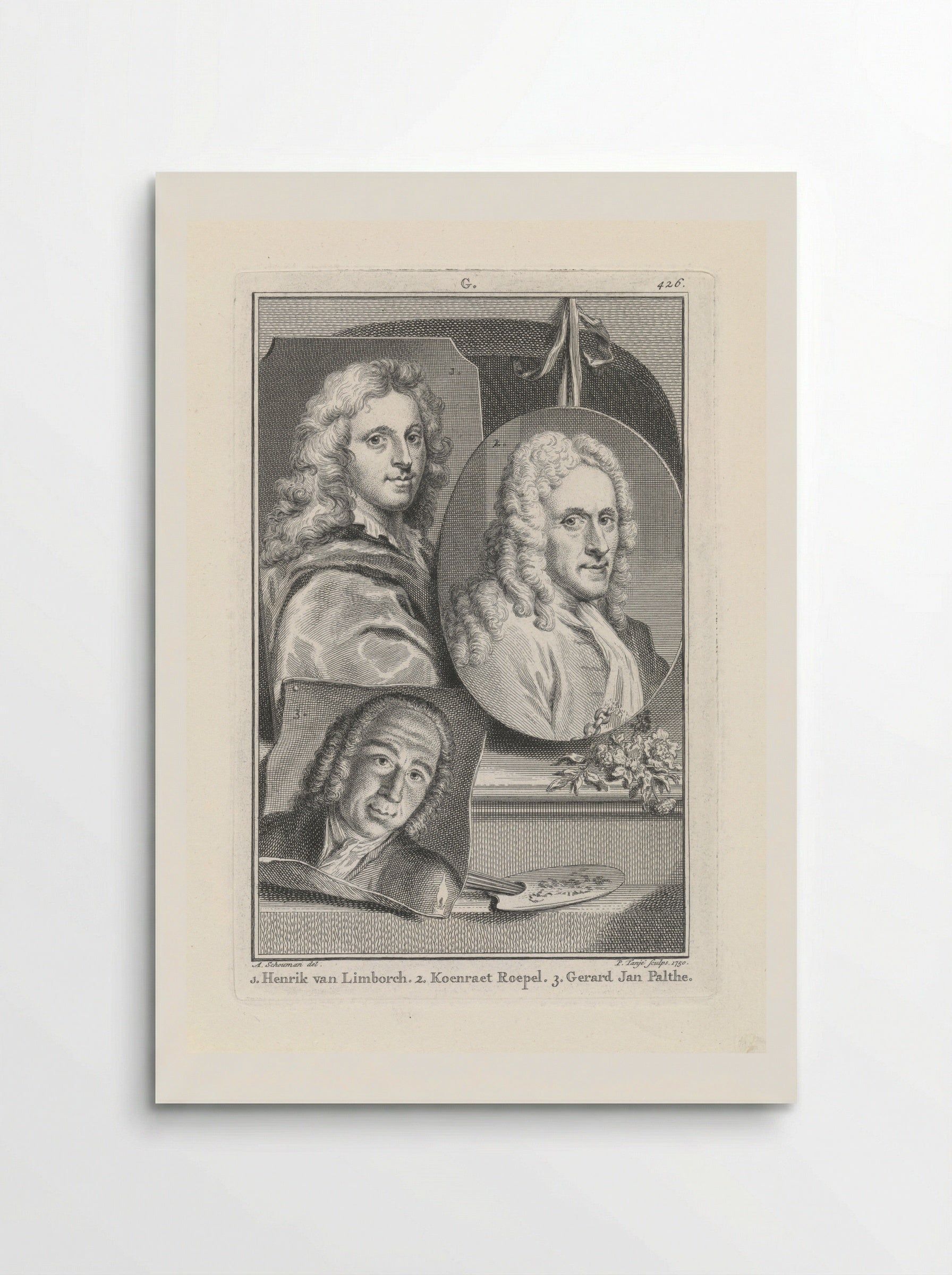 Portraits of Hendrik van Limborch, Koenraet Roepel, and Gerard Jan Palthe - Pieter Tanjé - Poster