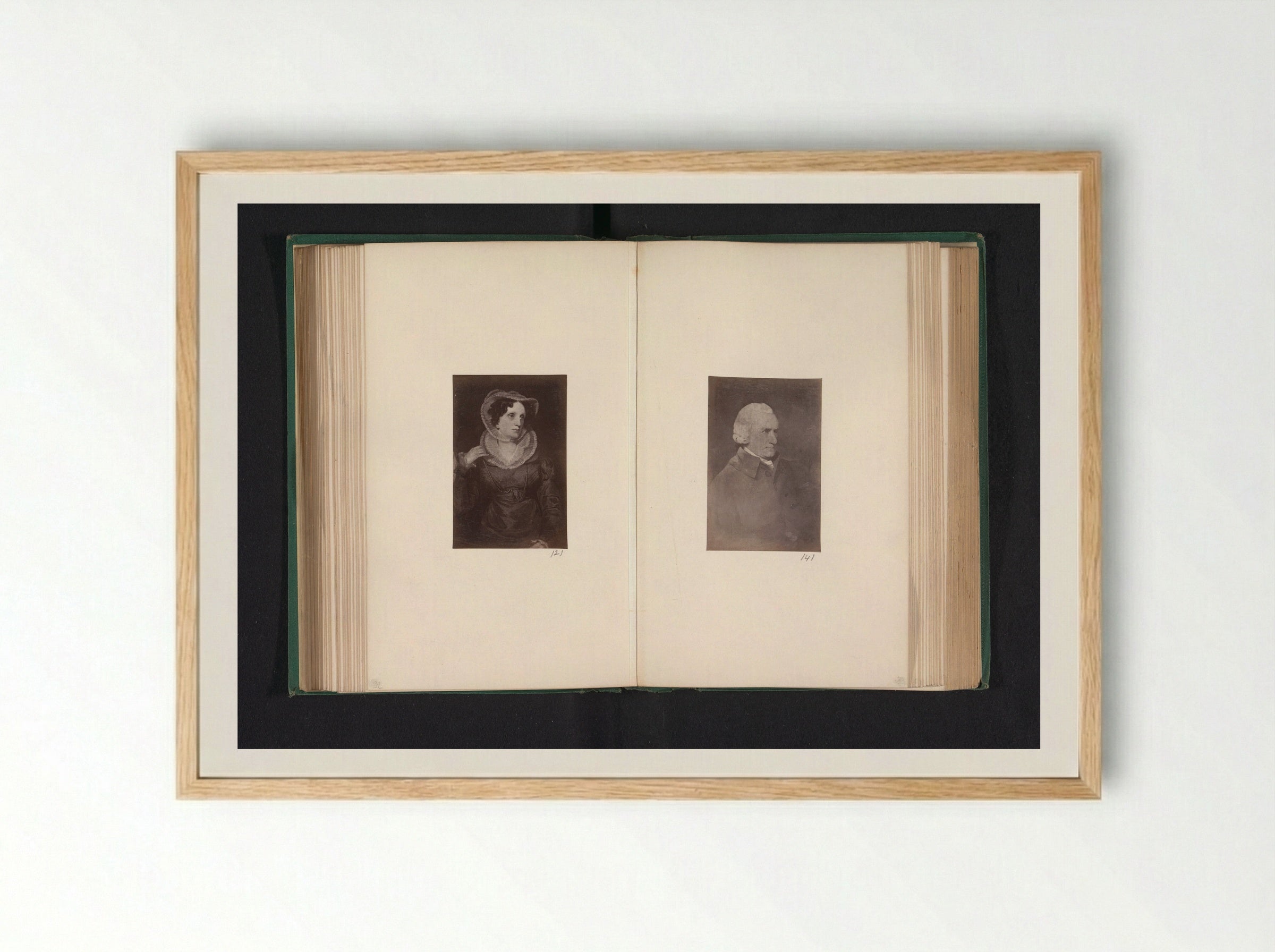 Portraits of Mungo Campbell and Woman in Bonnet - Thomas Annan - Framed Print Wood