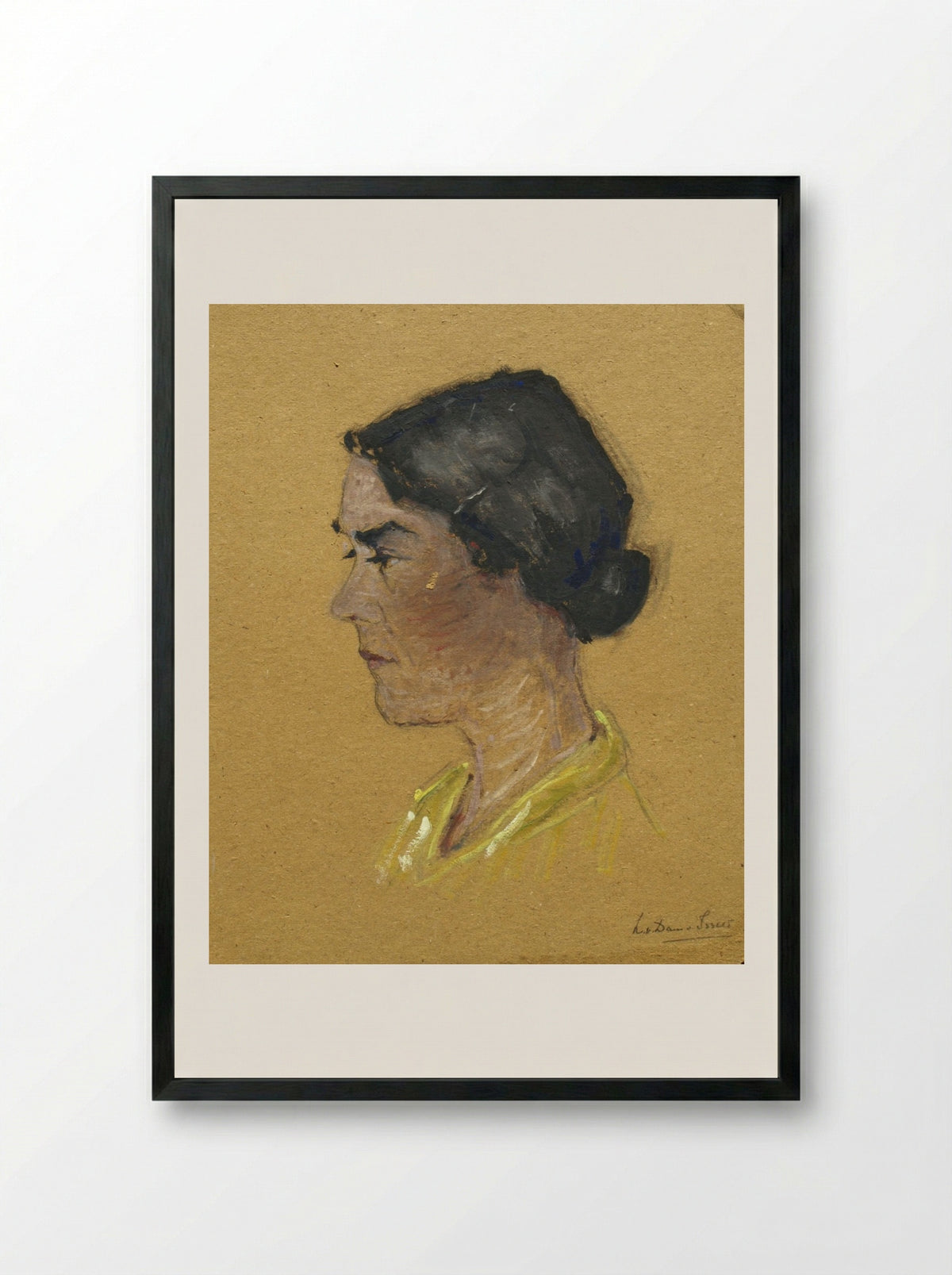 Portret (Lucie van Dam van Isselt) - Lucie van Dam van Isselt - Framed Print Black