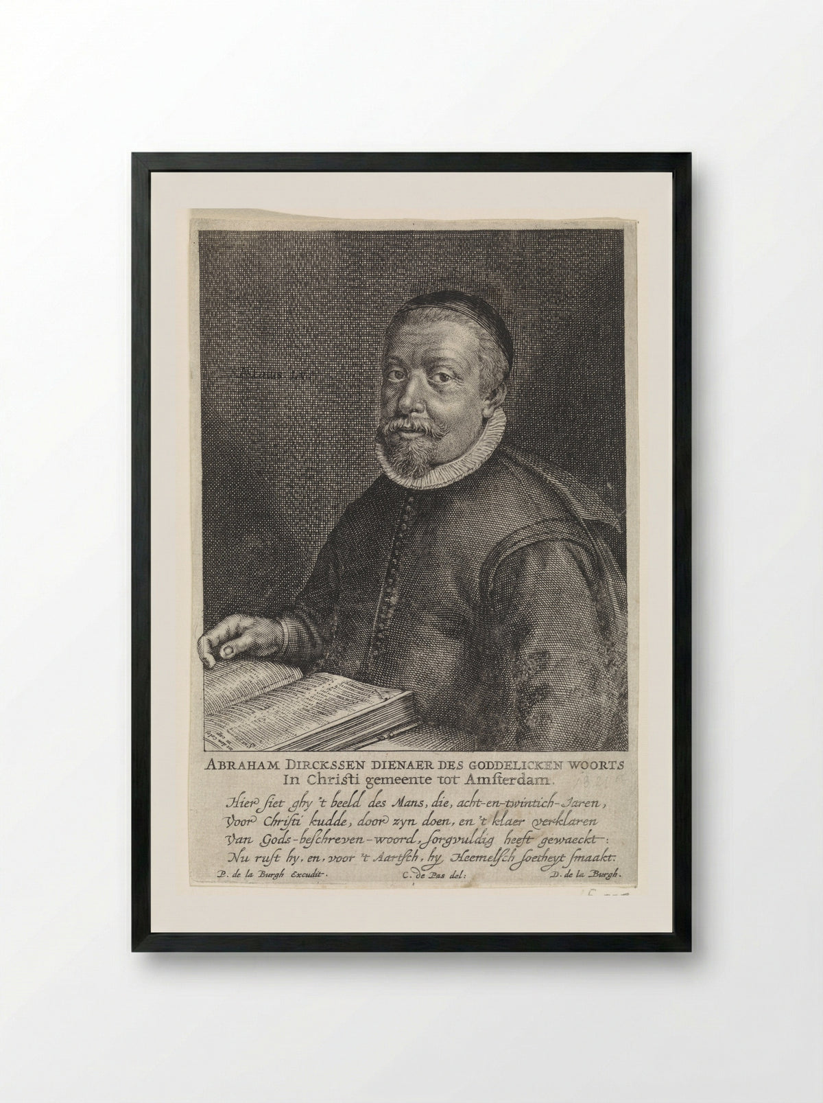 Portret van Abraham Dirksz. Bierens - Crispijn van de Passe (II) - Framed Print Black