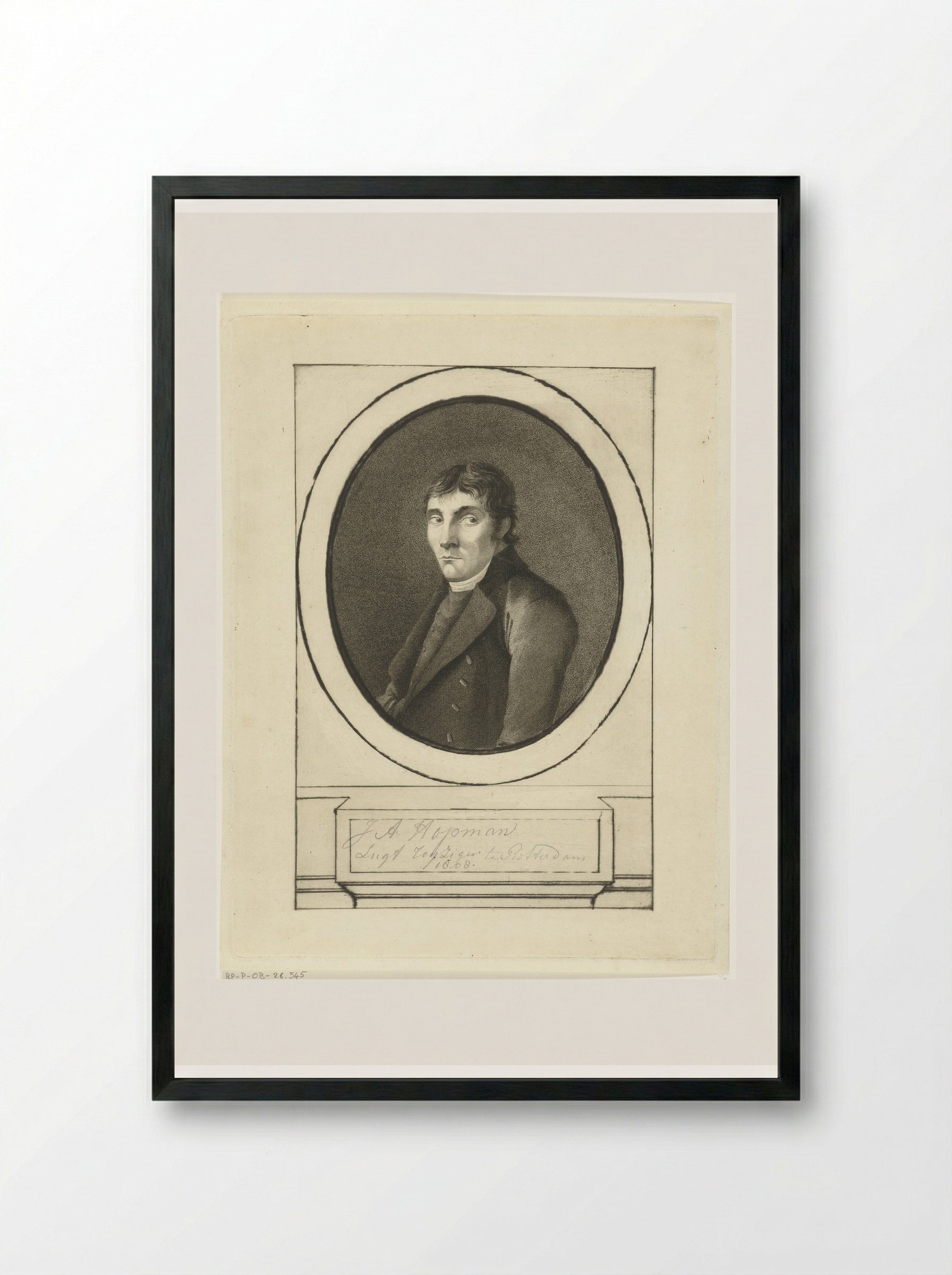 Portret van Abraham Hopman - Joannes Bemme - Framed Print Black