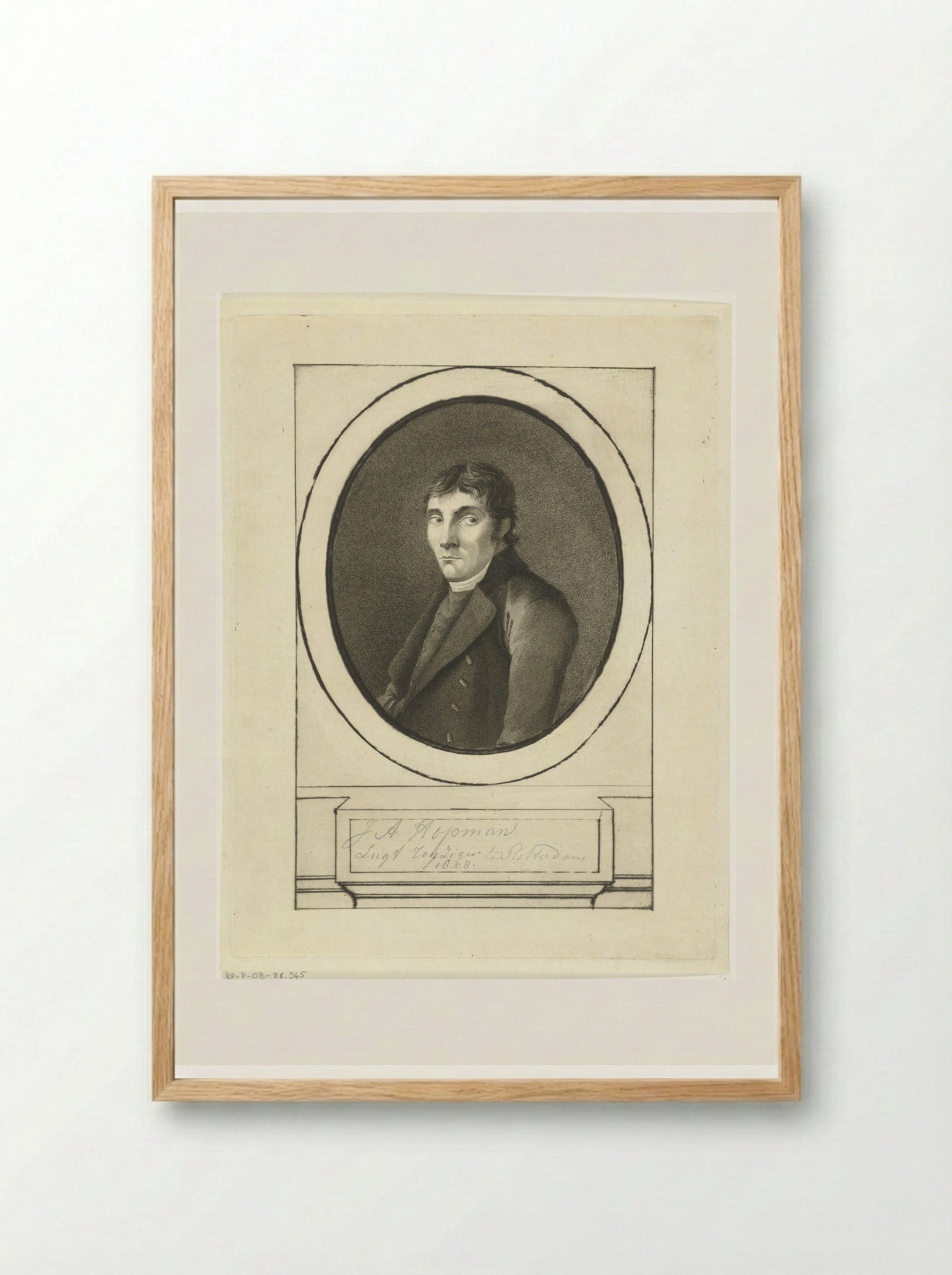 Portret van Abraham Hopman - Joannes Bemme - Framed Print Wood