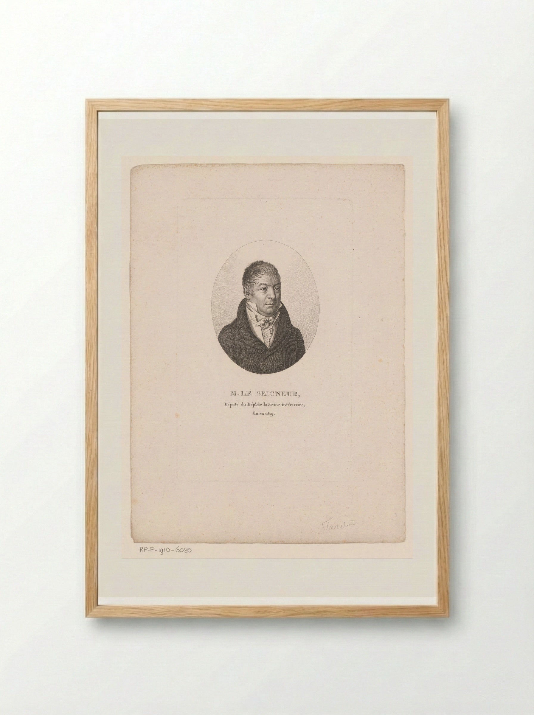 Portret van Abraham Leseigneur - Ambroise Tardieu - Framed Print Wood