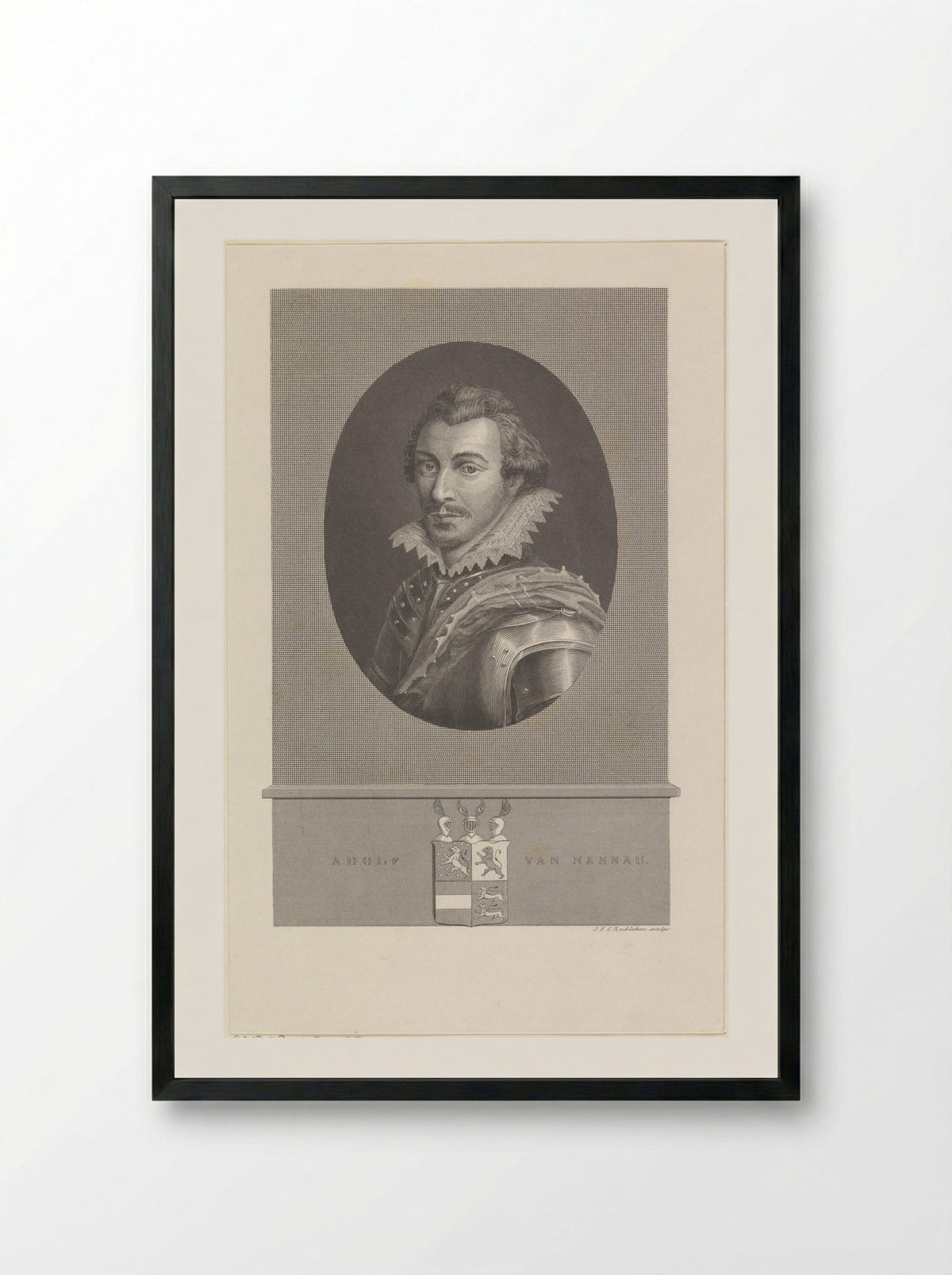 Portret van Adolf, graaf van Nassau-Siegen - J.F.C. Reckleben - Framed Print Black