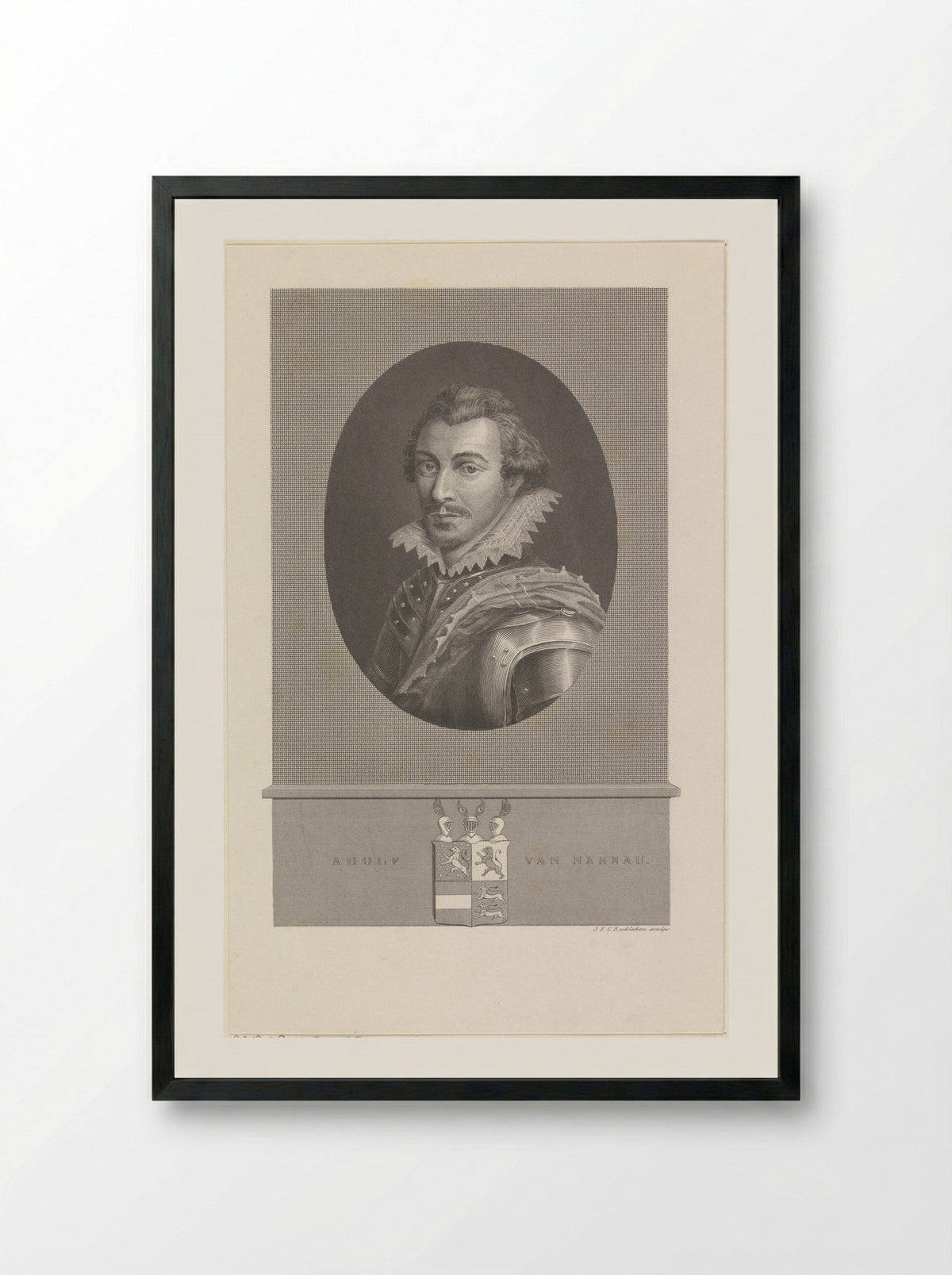 Portret van Adolf, graaf van Nassau-Siegen - J.F.C. Reckleben - Framed Print Black