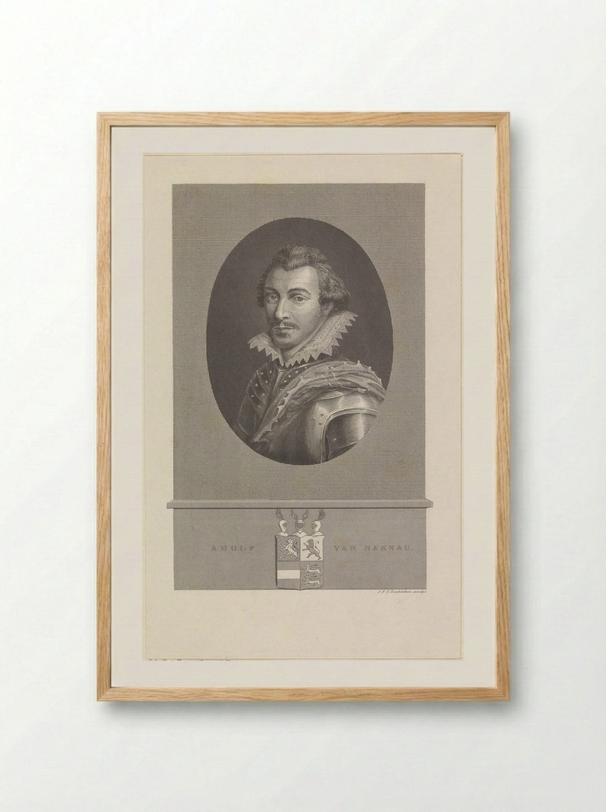 Portret van Adolf, graaf van Nassau-Siegen - J.F.C. Reckleben - Framed Print Wood