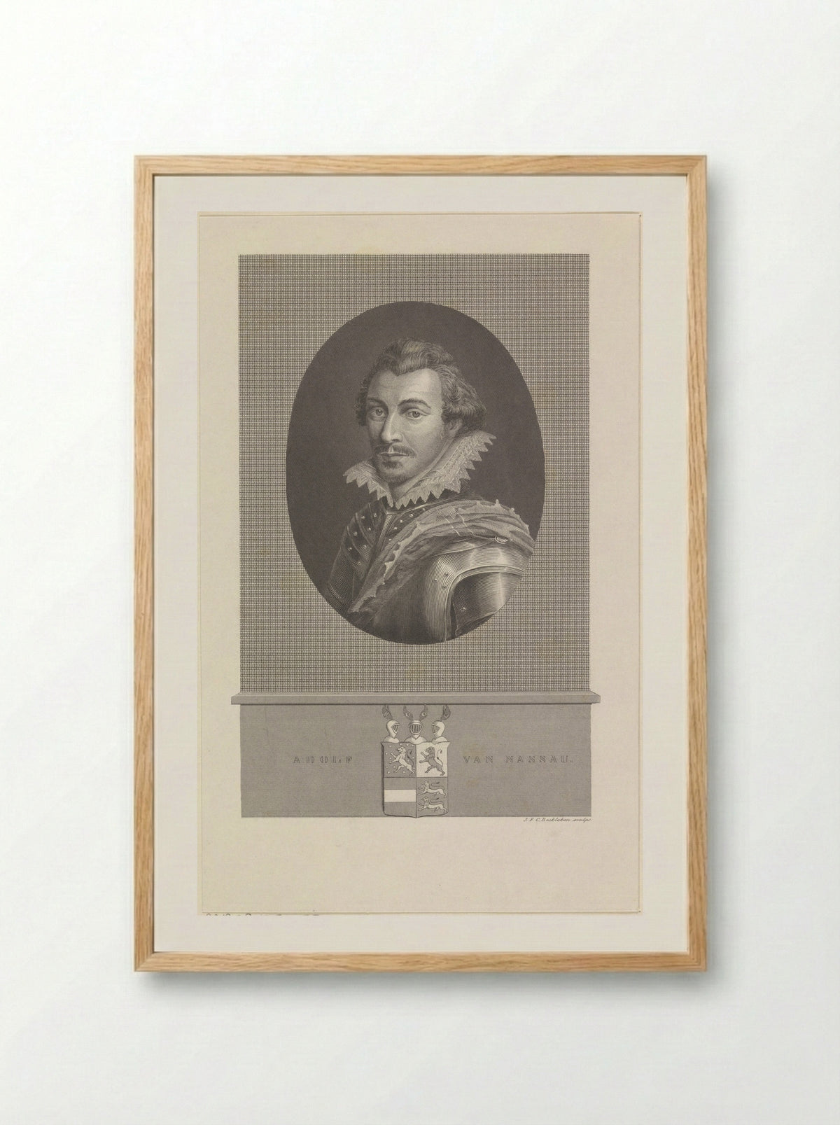 Portret van Adolf, graaf van Nassau-Siegen - J.F.C. Reckleben - Framed Print Wood