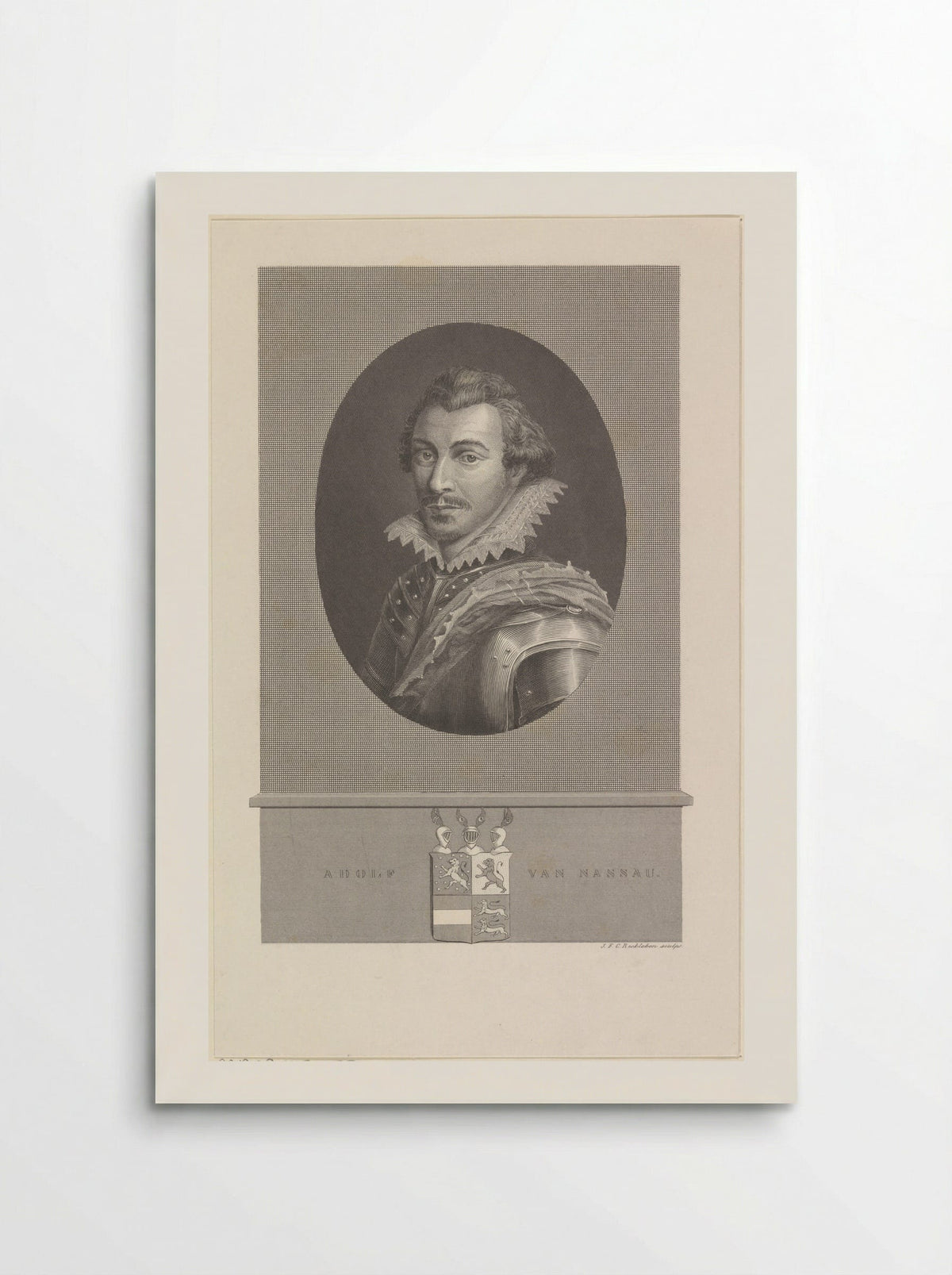 Portret van Adolf, graaf van Nassau-Siegen - J.F.C. Reckleben - Poster