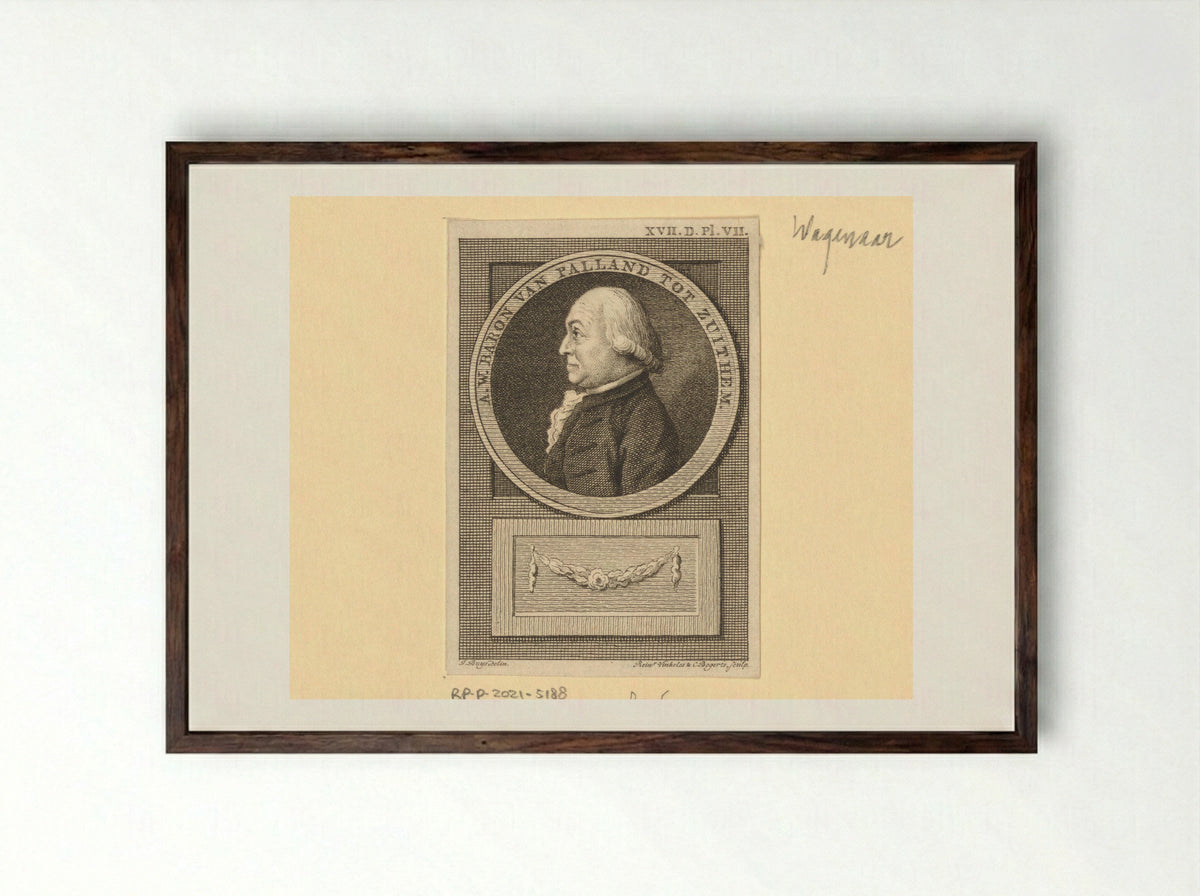 Portret van Adolph Werner van Pallandt tot Zuthem - Johannes Allart - Framed Print Dark Wood
