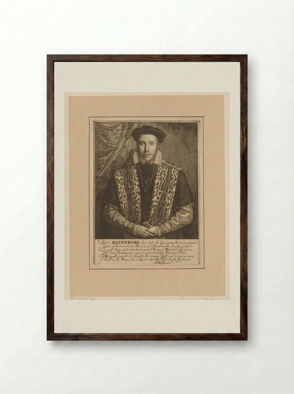 Portret van Adriaen van Blijenburgh - Simon onder de Linde - Framed Print Dark Wood