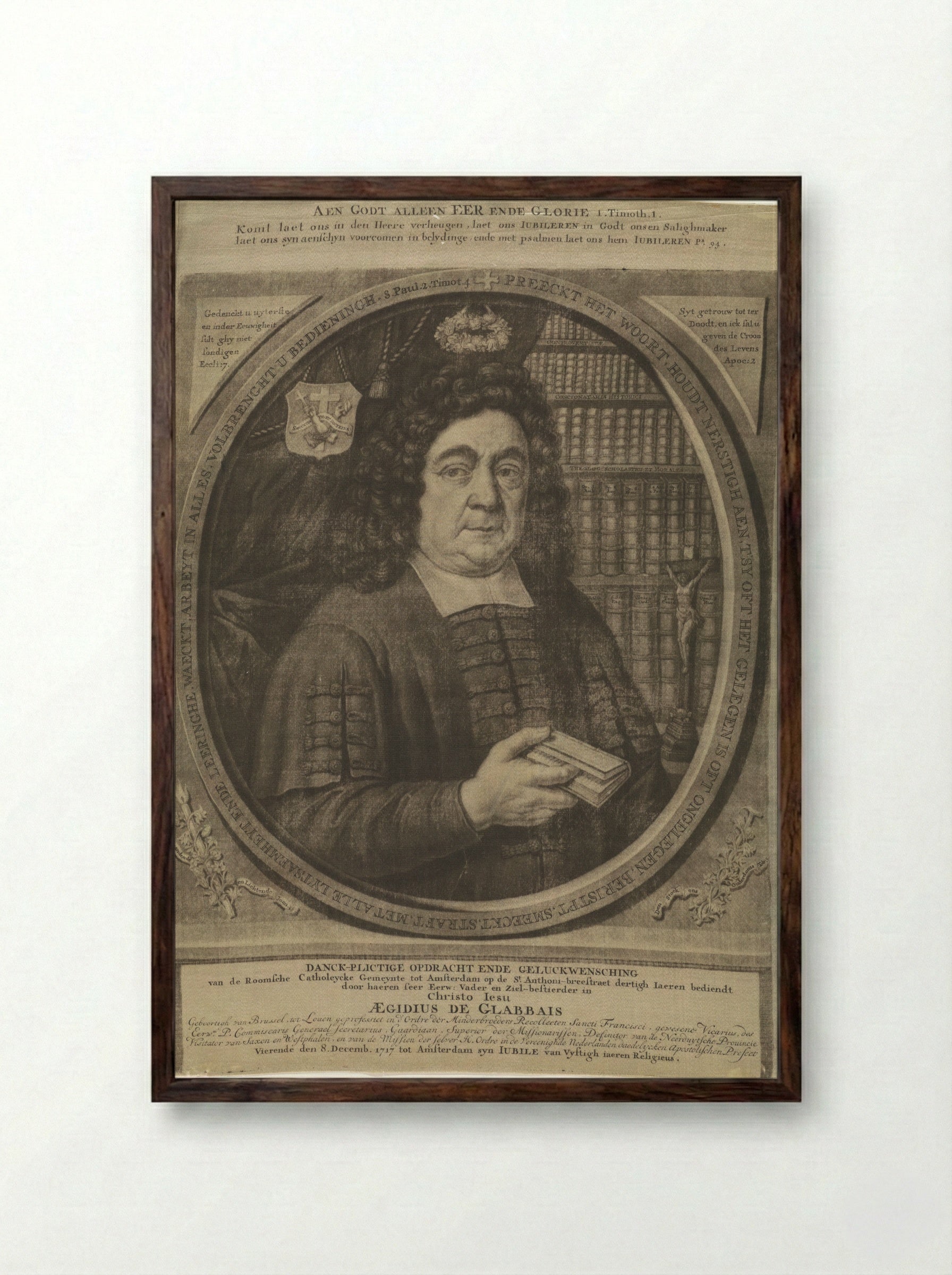 Portret van Aegidius de Glabbais - Andries van Buysen (Sr.) - Framed Print Dark Wood