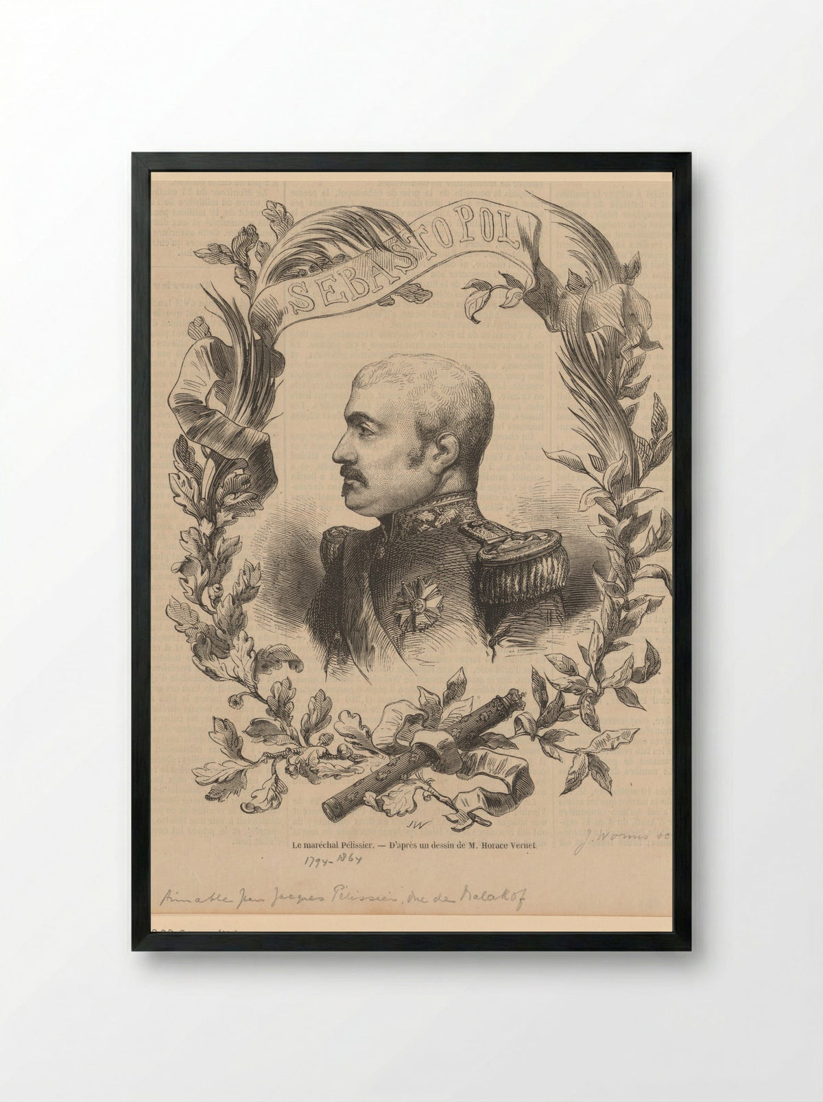 Portret van Aimable Jean Jacques Pélissier - Jacques-Julien Dubochet - Framed Print Black