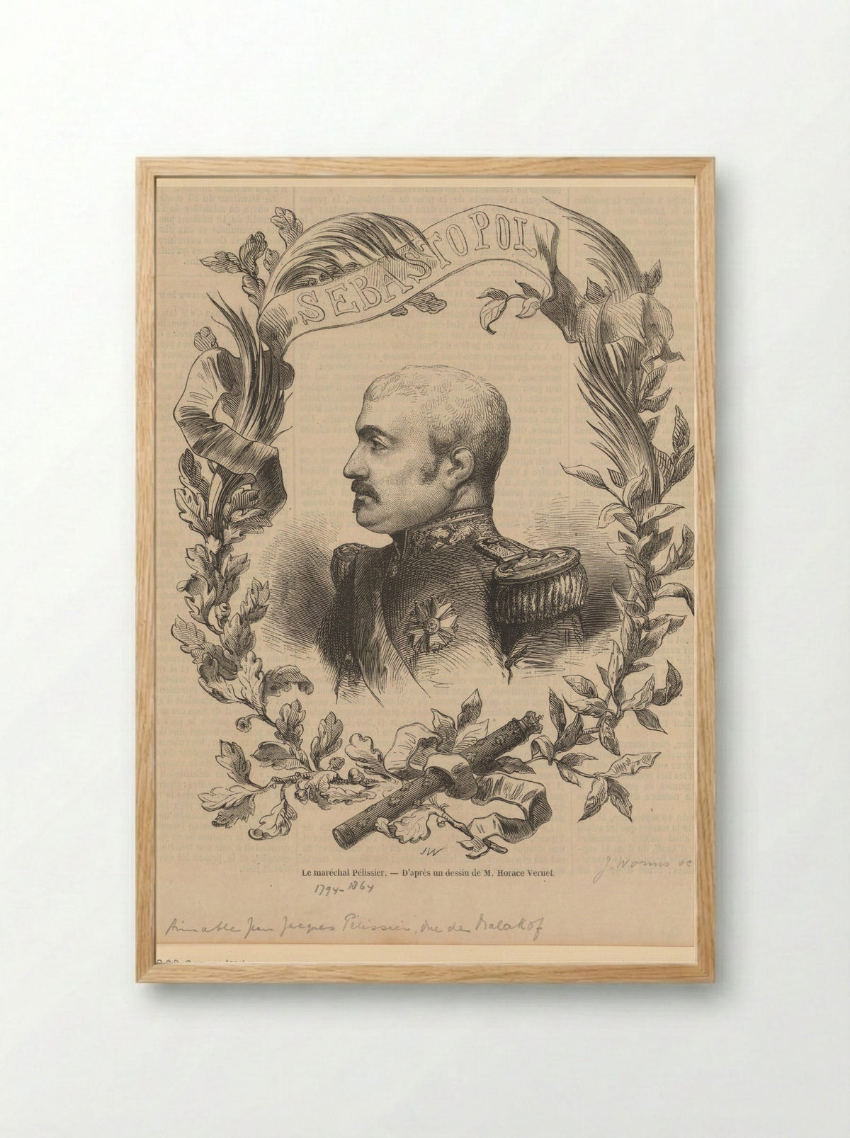Portret van Aimable Jean Jacques Pélissier - Jacques-Julien Dubochet - Framed Print Wood