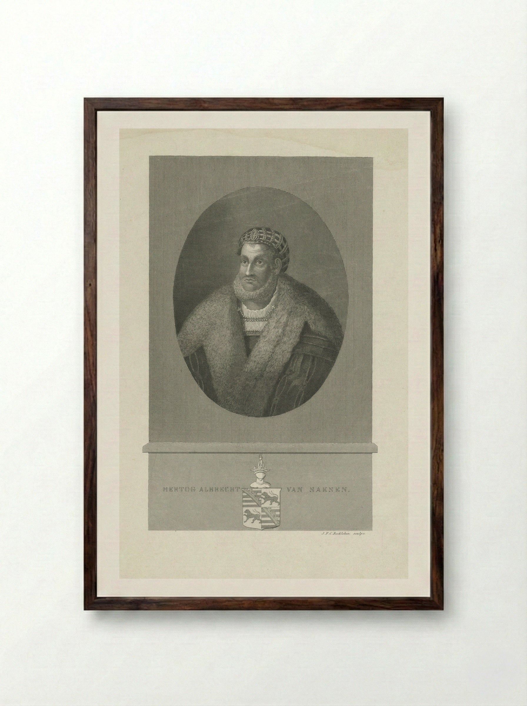 Portret van Albrecht III van Saksen - Dominicus Custos - Framed Print Dark Wood